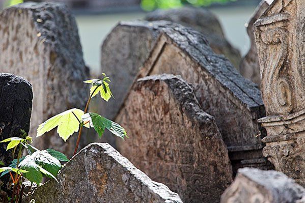 Tschechische Repuplik, Prag, Grabsteine am jüdischen Friedhof