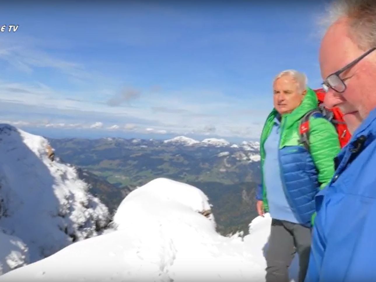 Franz Lutz mit werner Huber in "Begegnung am Berg" auf dem Diedamskopf.