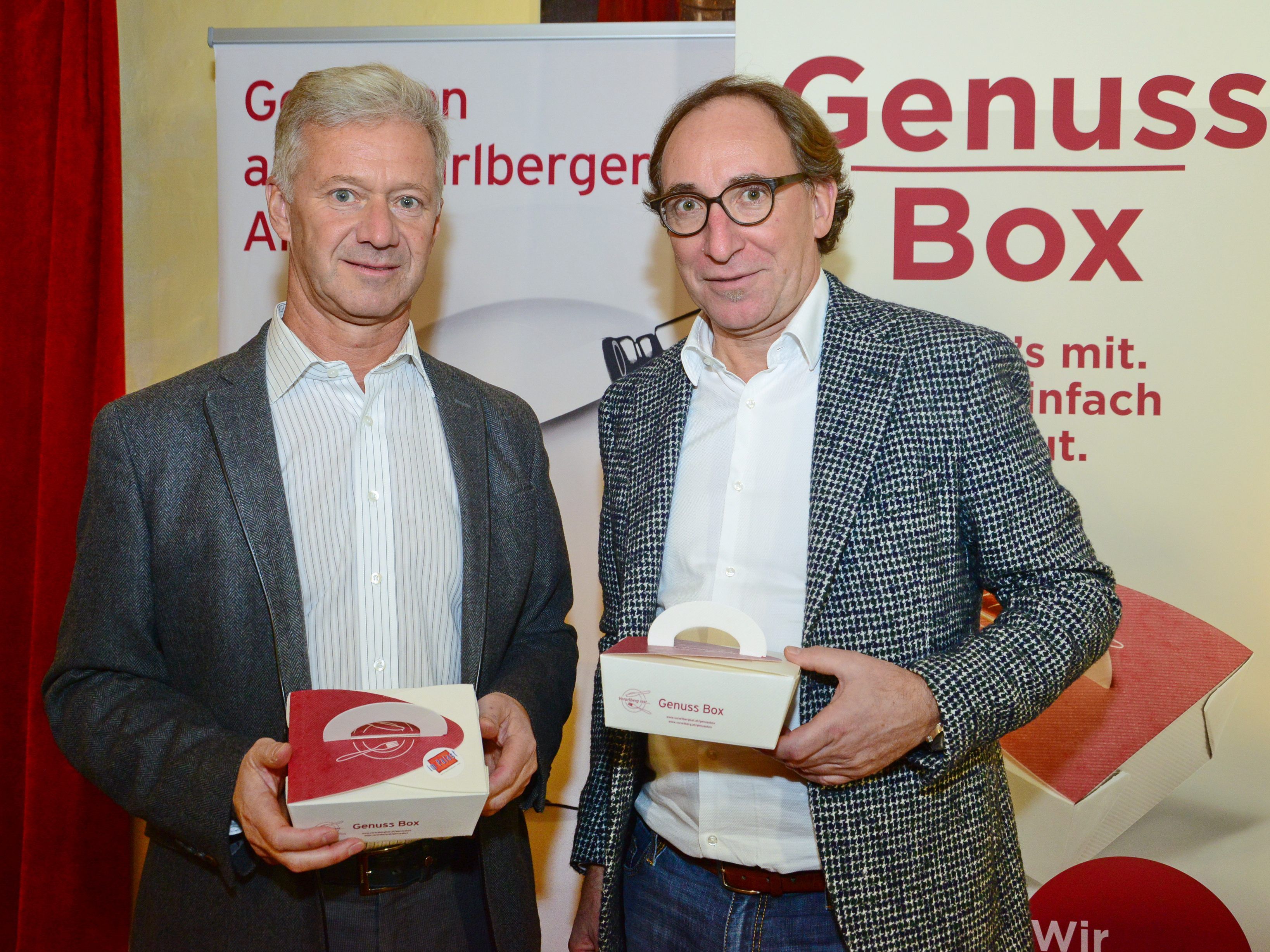 Andrew Nussbaumer und Johannes Rauch stellten heute die Genuss-Box vor.