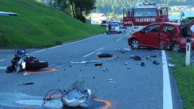 Schwerer Unfall in Reuthe. (Polizeiinspektion Bezau)