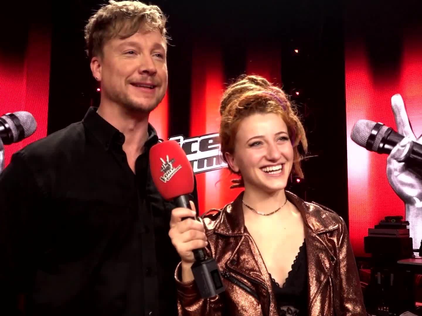 Samu Haber mit Natia, Gewinnerin von The Voice of Germany 2017.