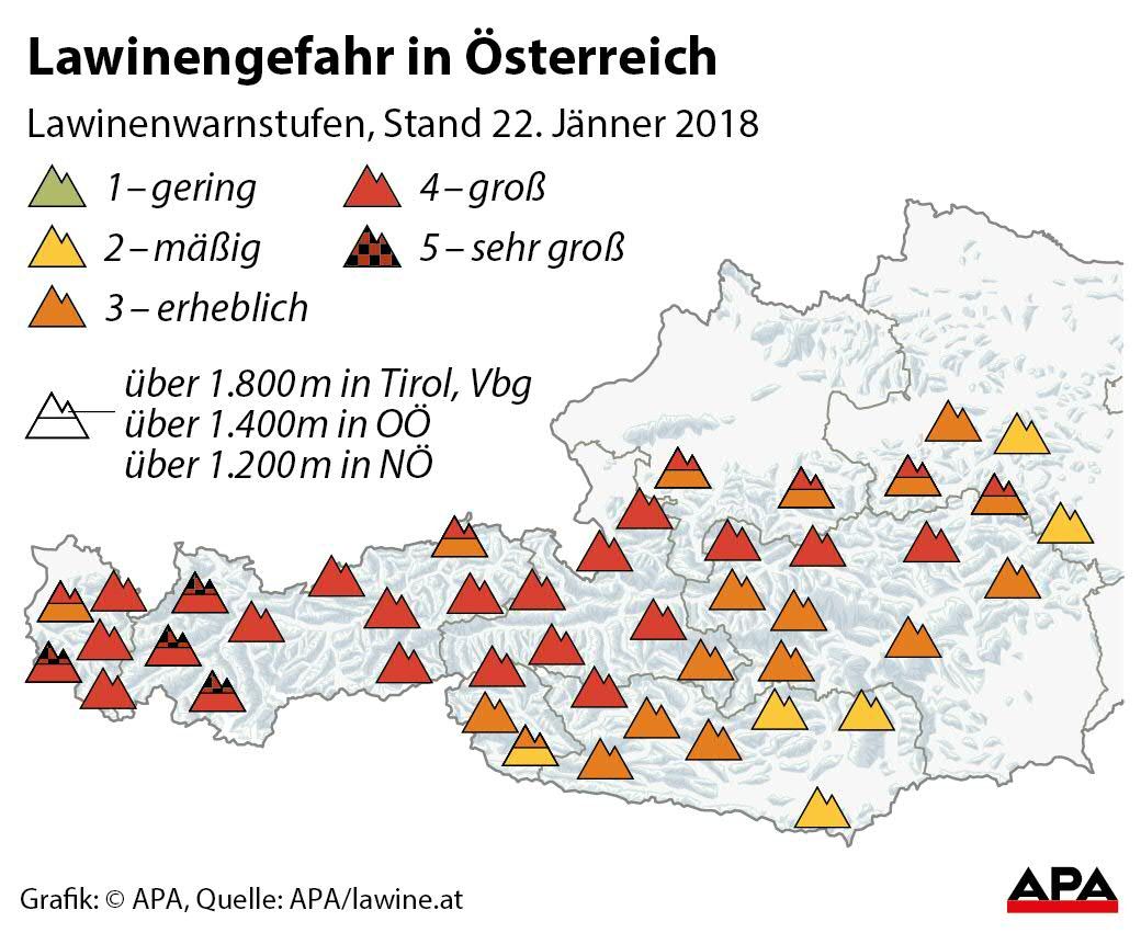 Lawinengefahr in sterreich