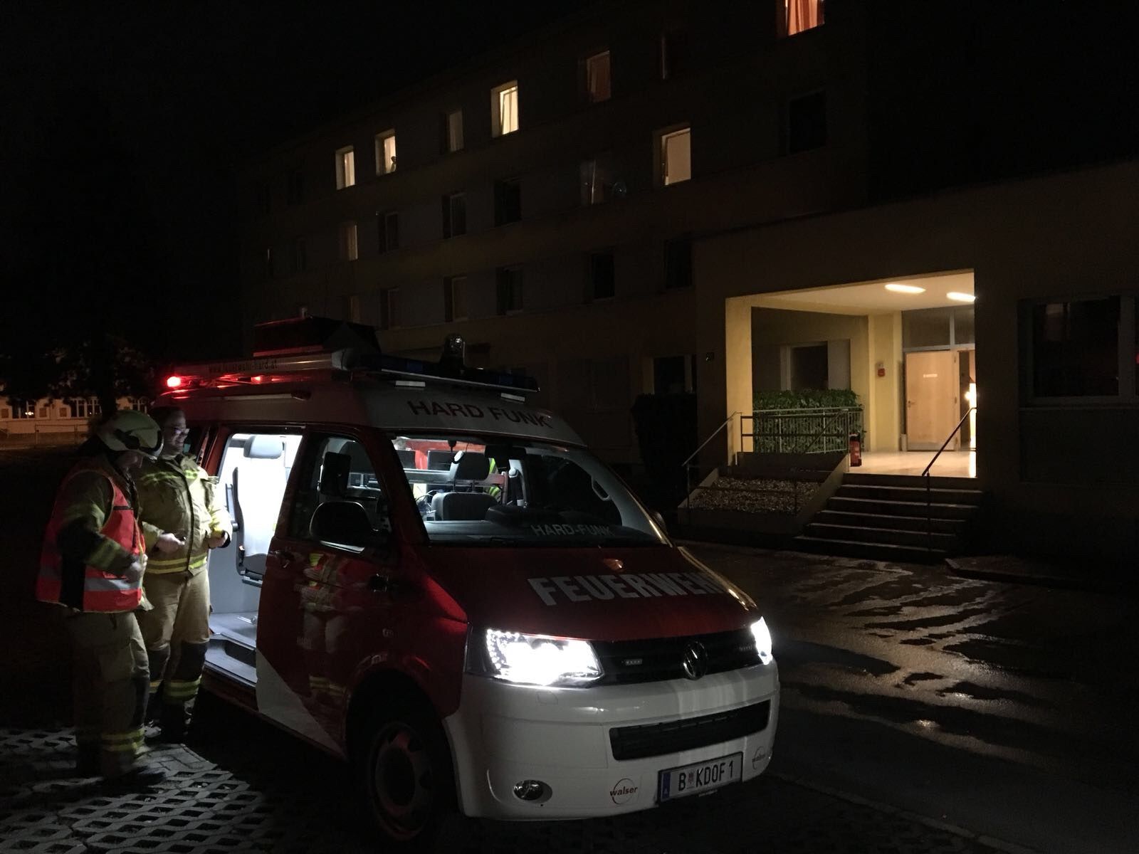 In einer Flüchtlingsunterkunft in Hard brach am Dienstagabend ein Feuer aus.