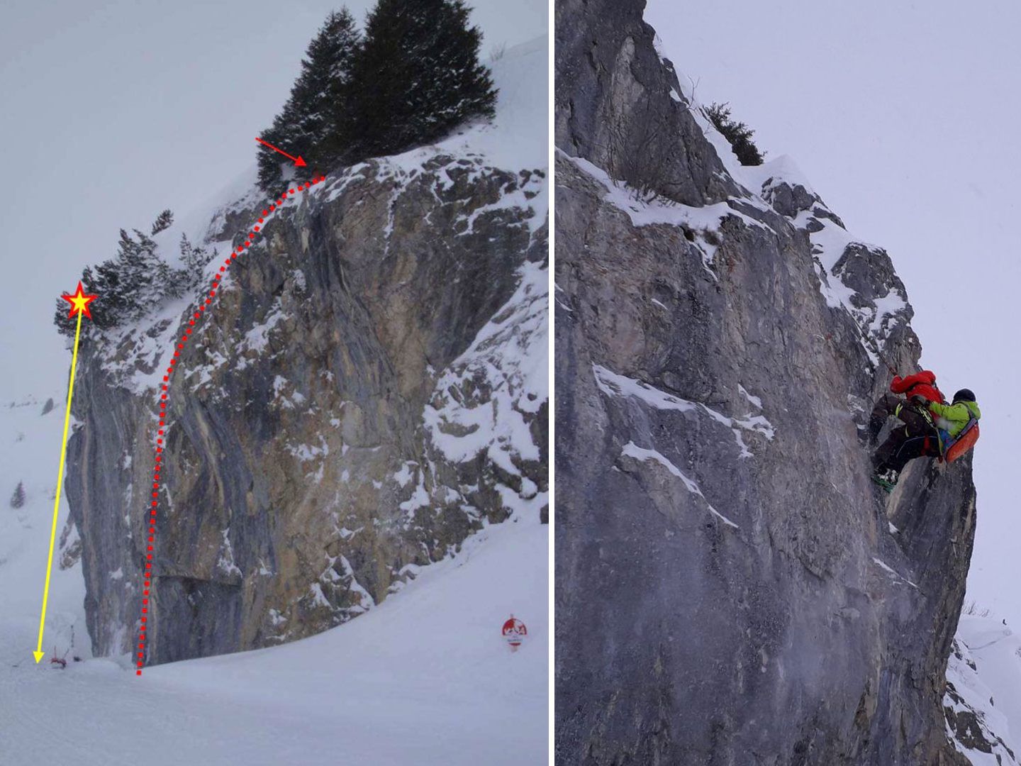 Ein Snowboarder stürzte in Lech eine Felswand hinunter.
