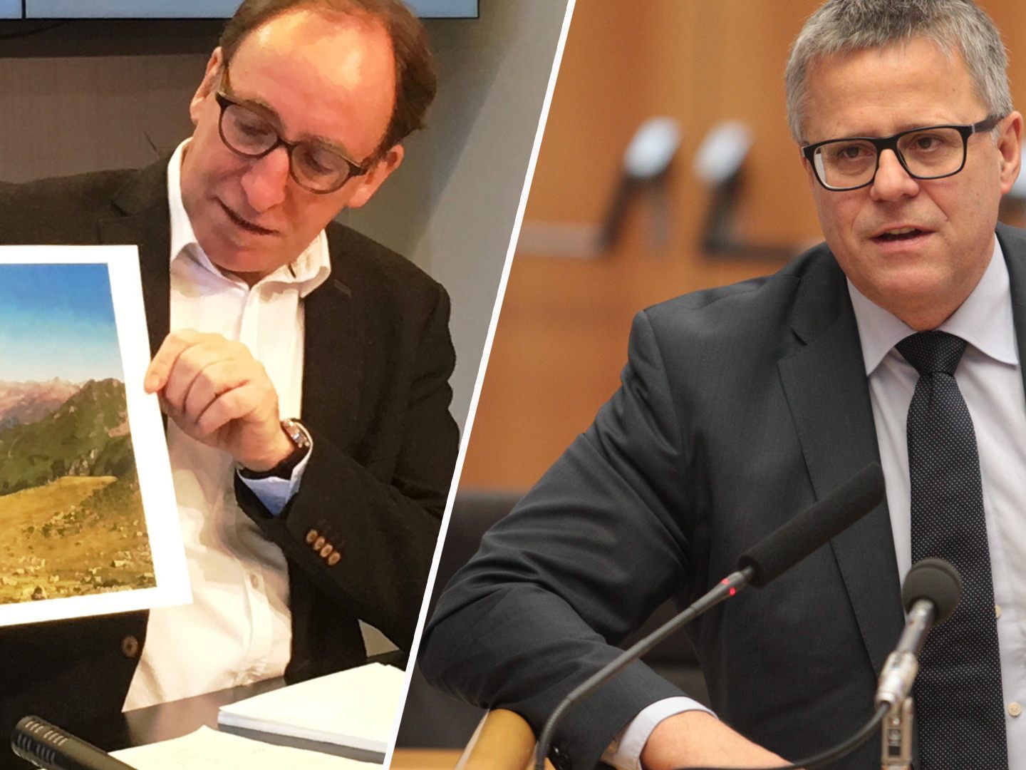 Da ist Sand im Getriebe der Koalition: Landesrat Rauch (Grüne) und Klubobmann Frühstück (ÖVP) sind geteilter Meinung.