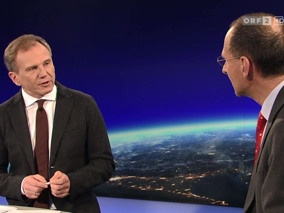 Peter Filzmaier beim Interview mit Armin Wolf.