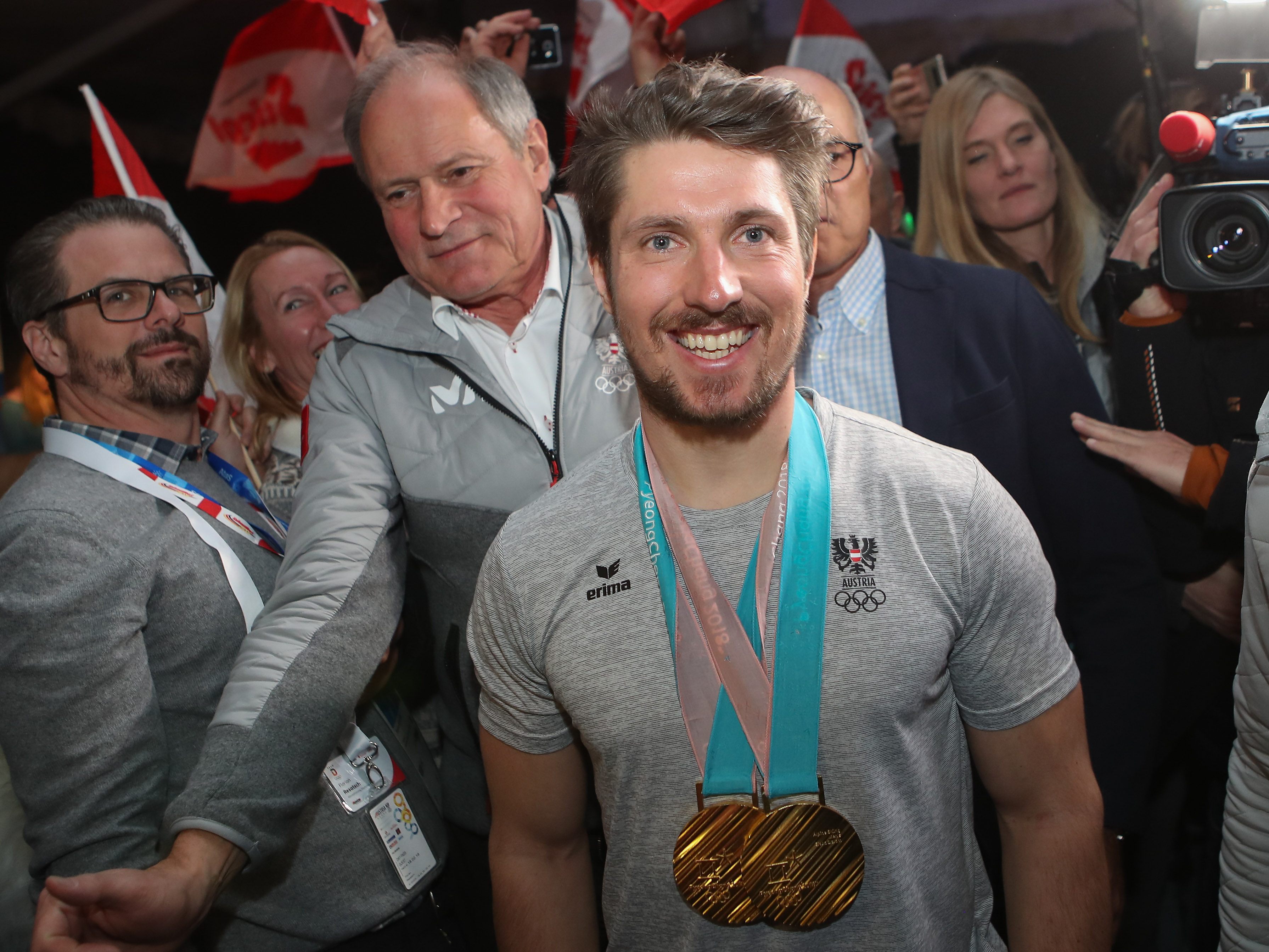 Stürmischer Empfang für Marcel Hirscher.