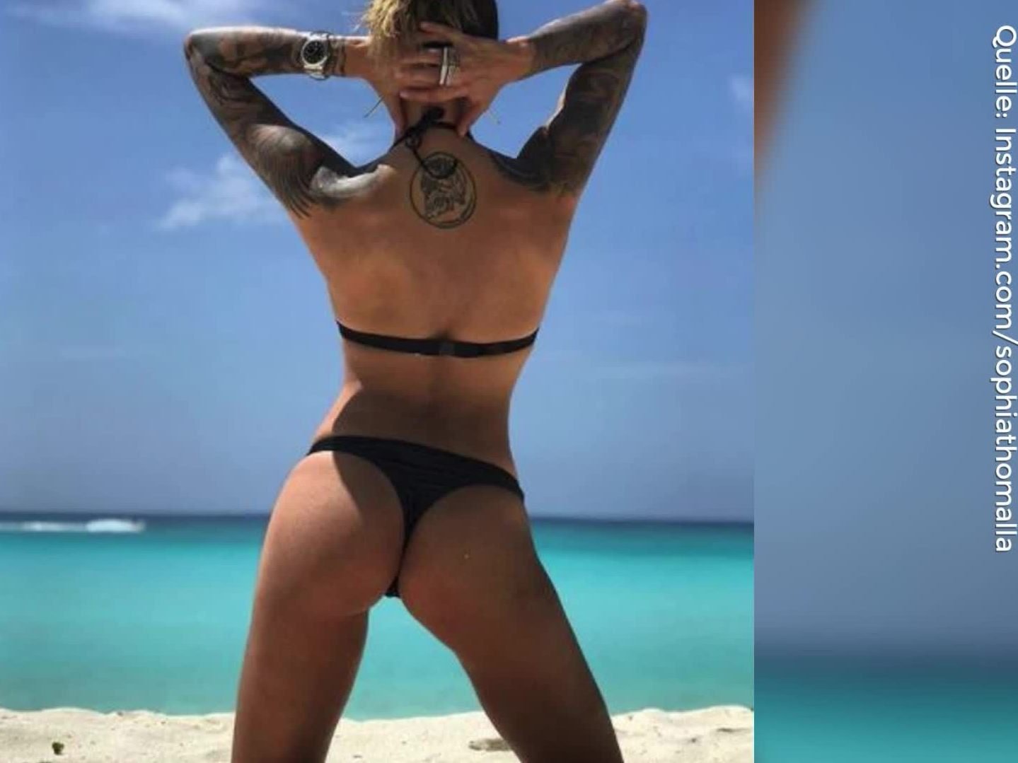 Zu heiß? Sophia Thomalla am Strand.