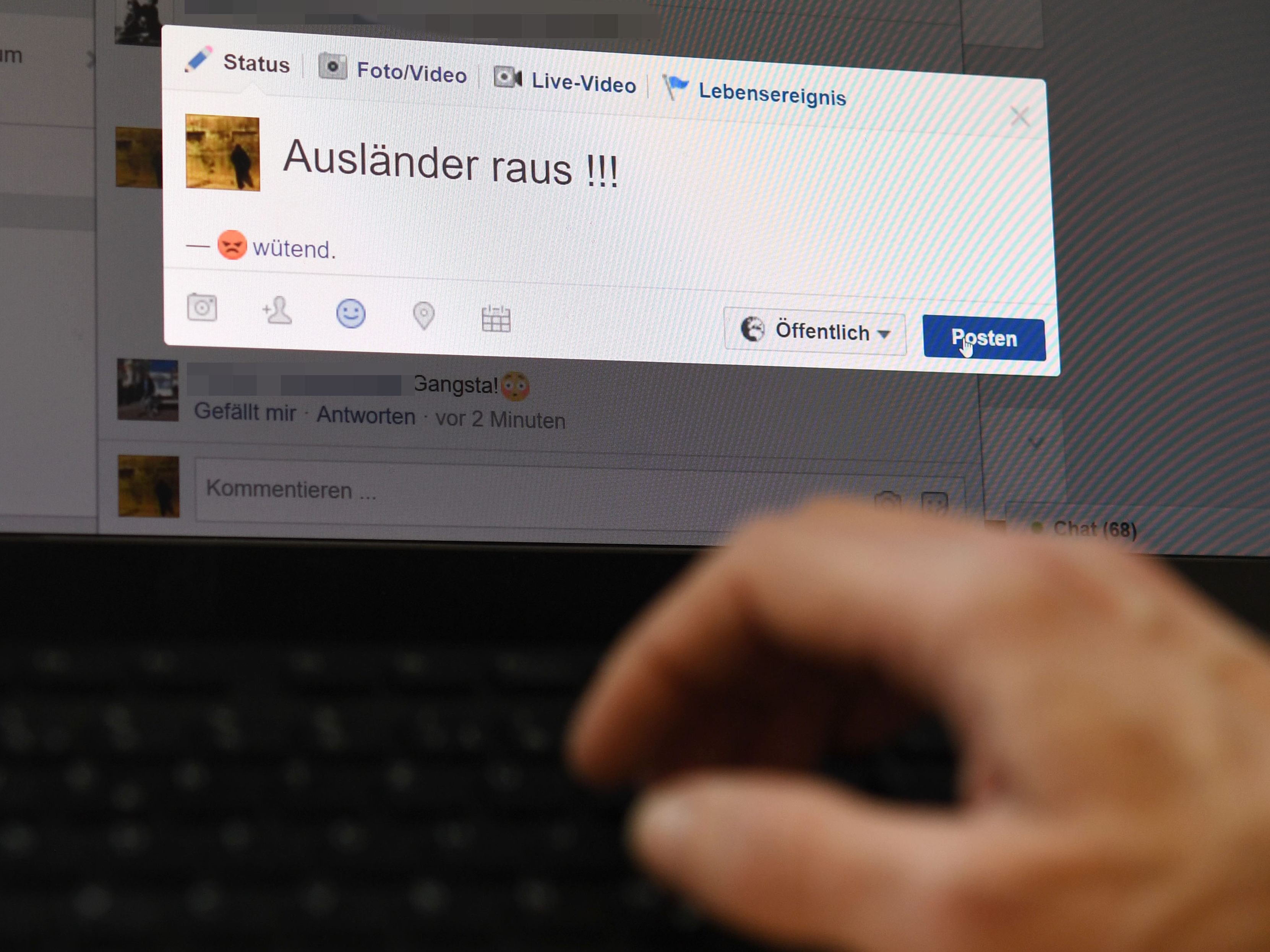 Illustration zum Thema Hass im Internet.