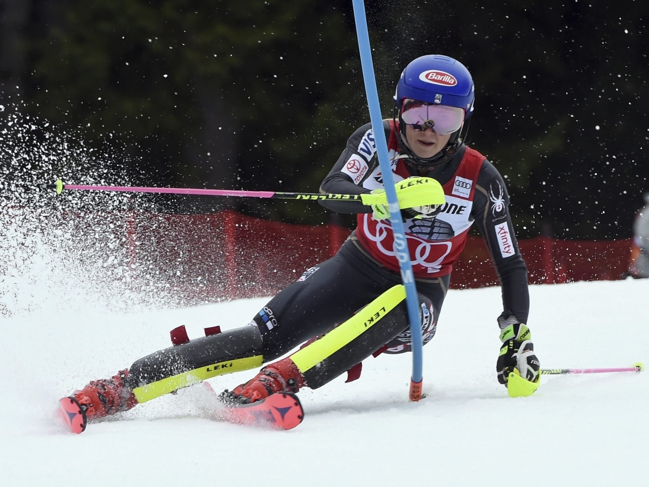 Ski-Star Mikaela Shiffrin geht auf ihren 31. Sieg in einem Weltcup-Slalom los.