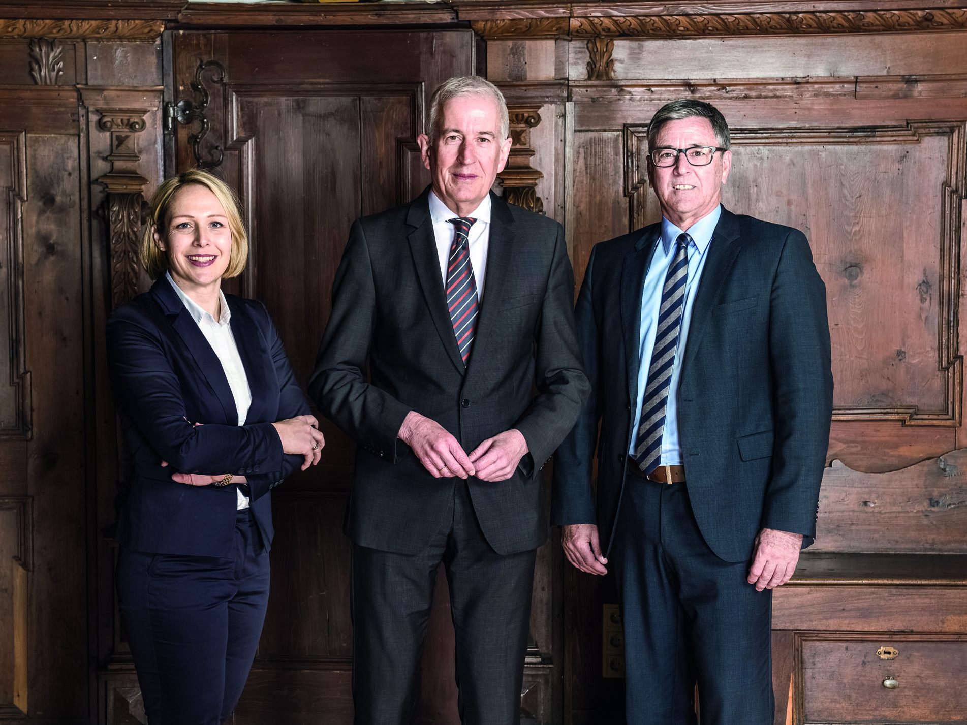 Bürgermeister Mag. Wilfried Berchtold mit Stadträtin Mag. Gudrun Petz-Bechter und Vizebürgermeister Wolfgang Matt.