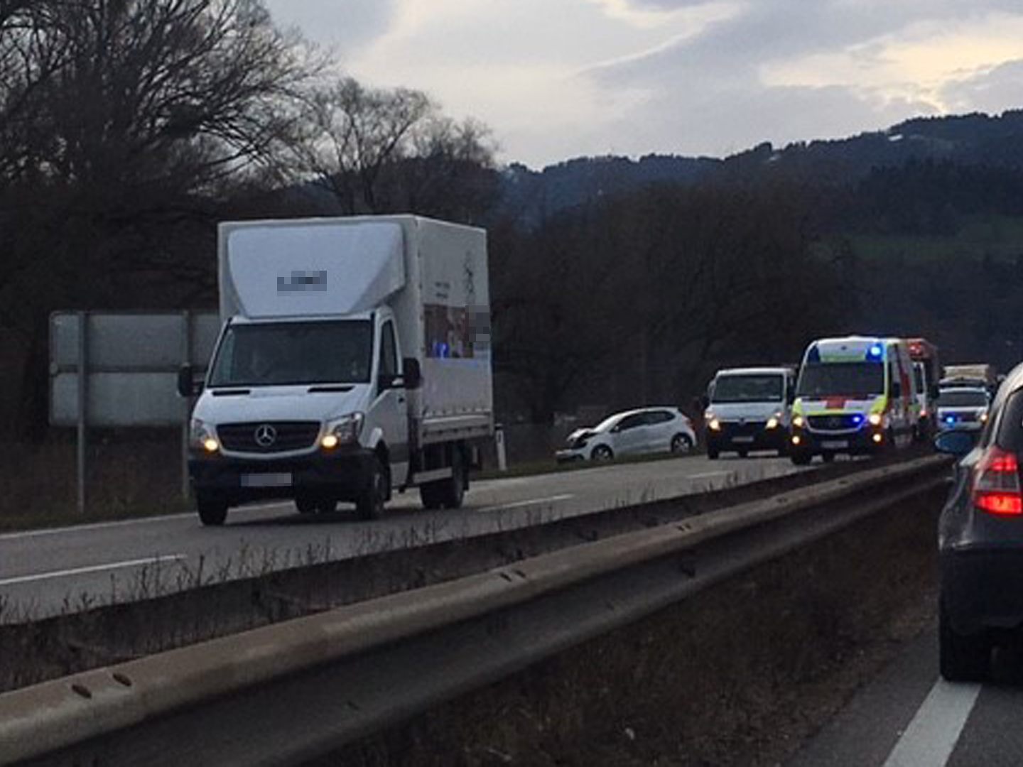 Unfall am Kreisverkehr Dornbirn-Nord.
