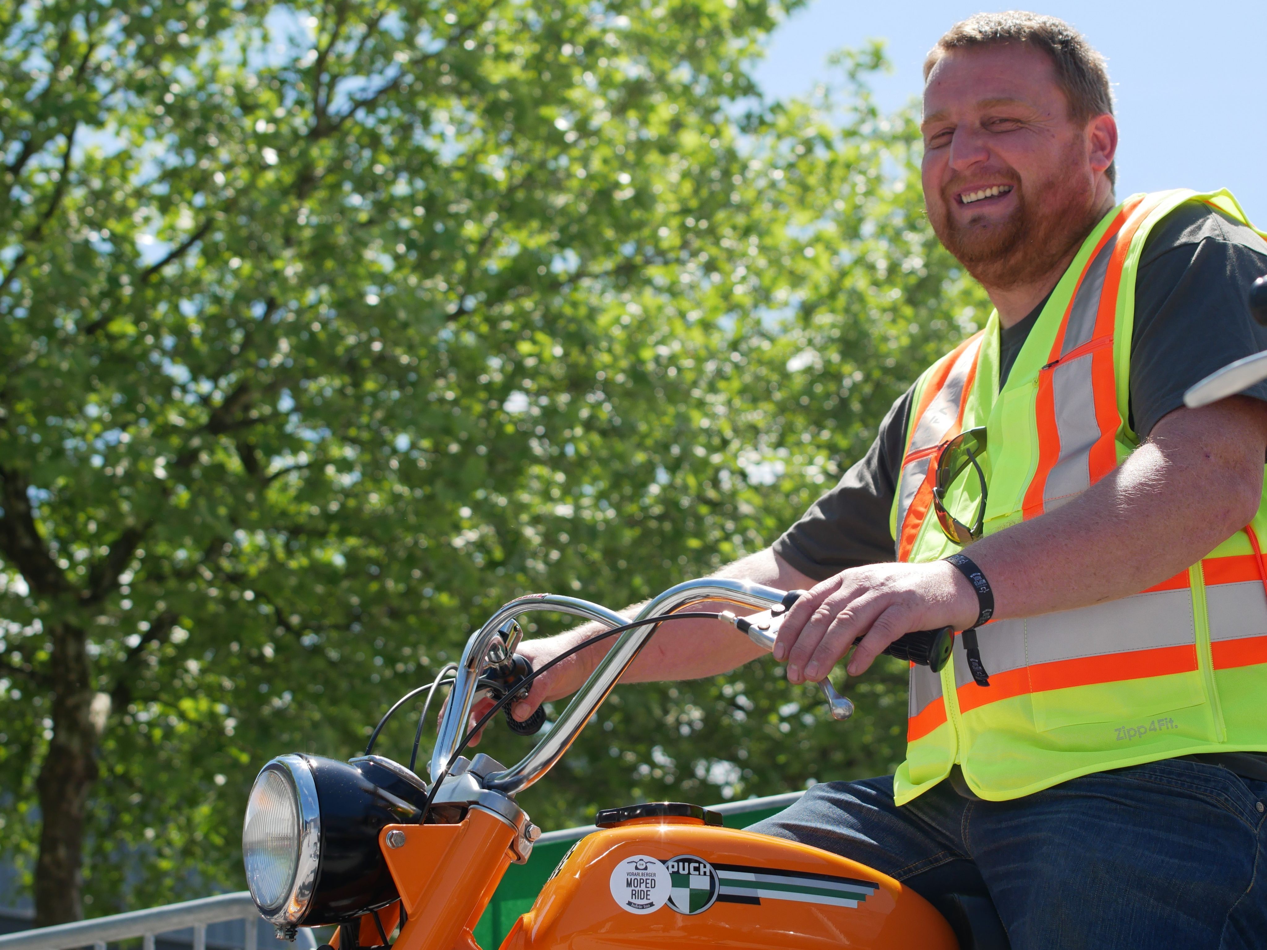 Andreas Hammrer hat den ersten Vorarlberger Moped Ride organisiert.