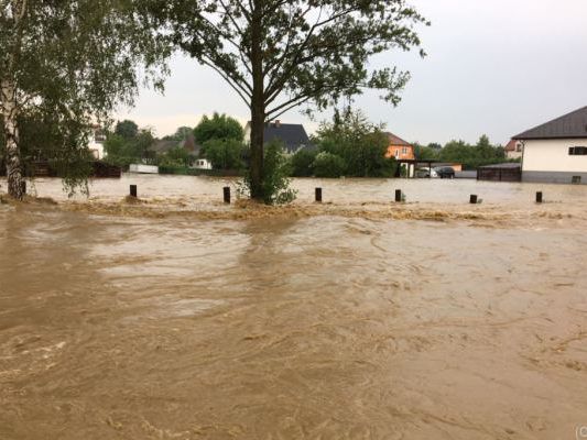 Noch am Samstag sind Teile des Bezirks Oberwart überflutet