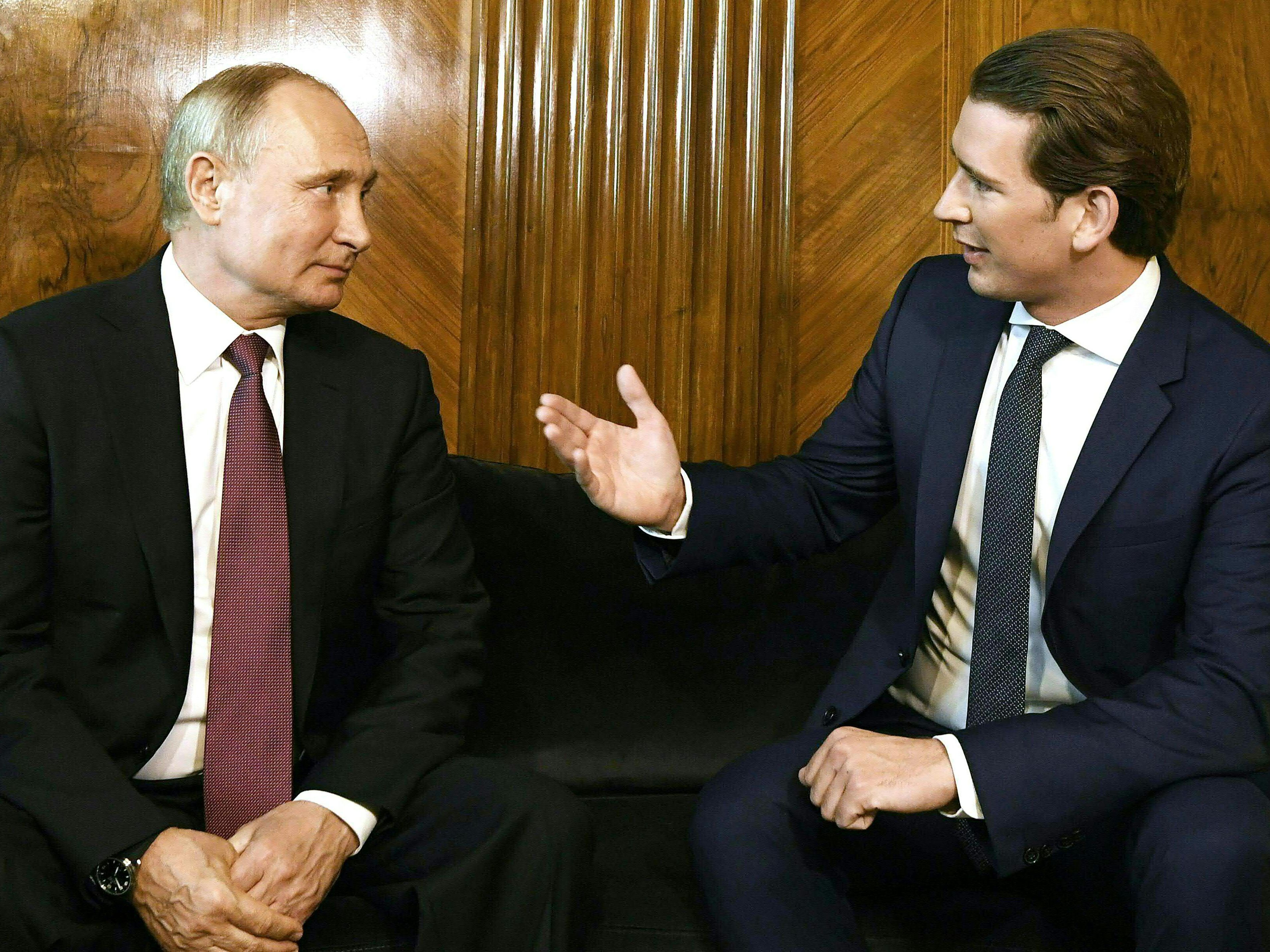 Russlands Präsident Wladimir Putin war zu Besuch bei Bundeskanzler Kurz in Wien.