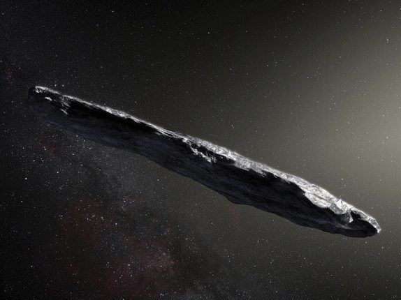Eine Illustration des Kometen "Oumuamua".
