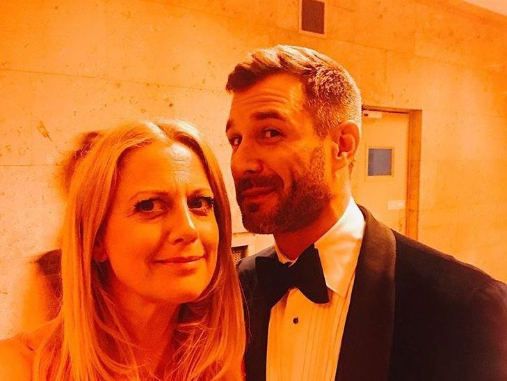 Jochen Schropp mit Moderatorin Barbara Schöneberger.