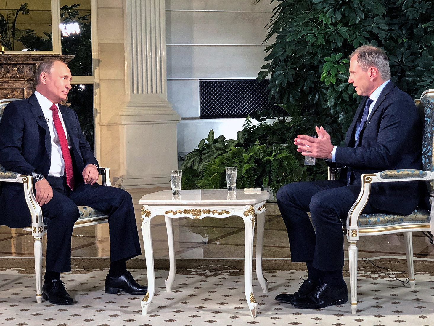Im Bild: Wladimir Putin, Armin Wolf.