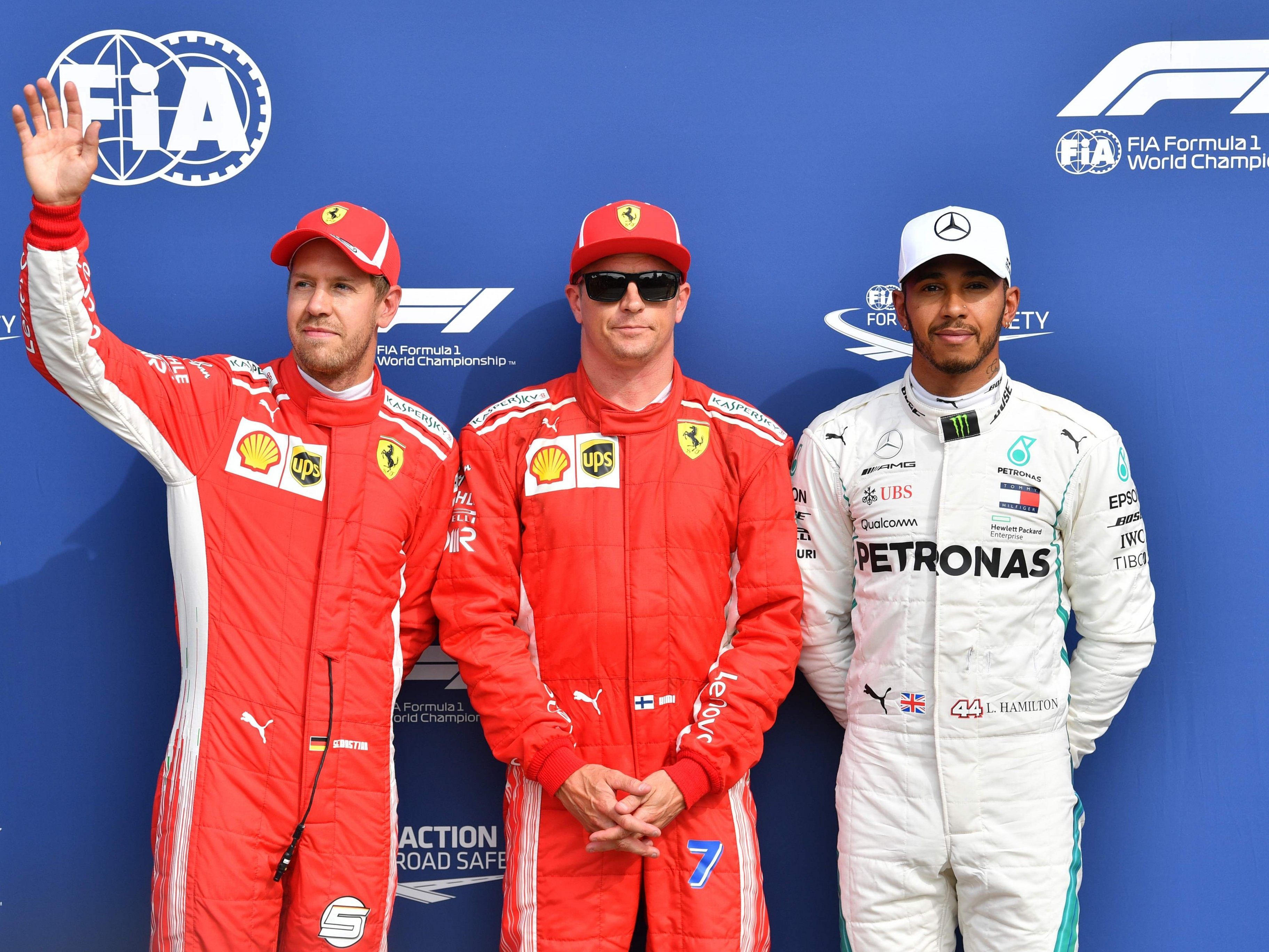 Räikkönen vor Vettel und Hamilton.