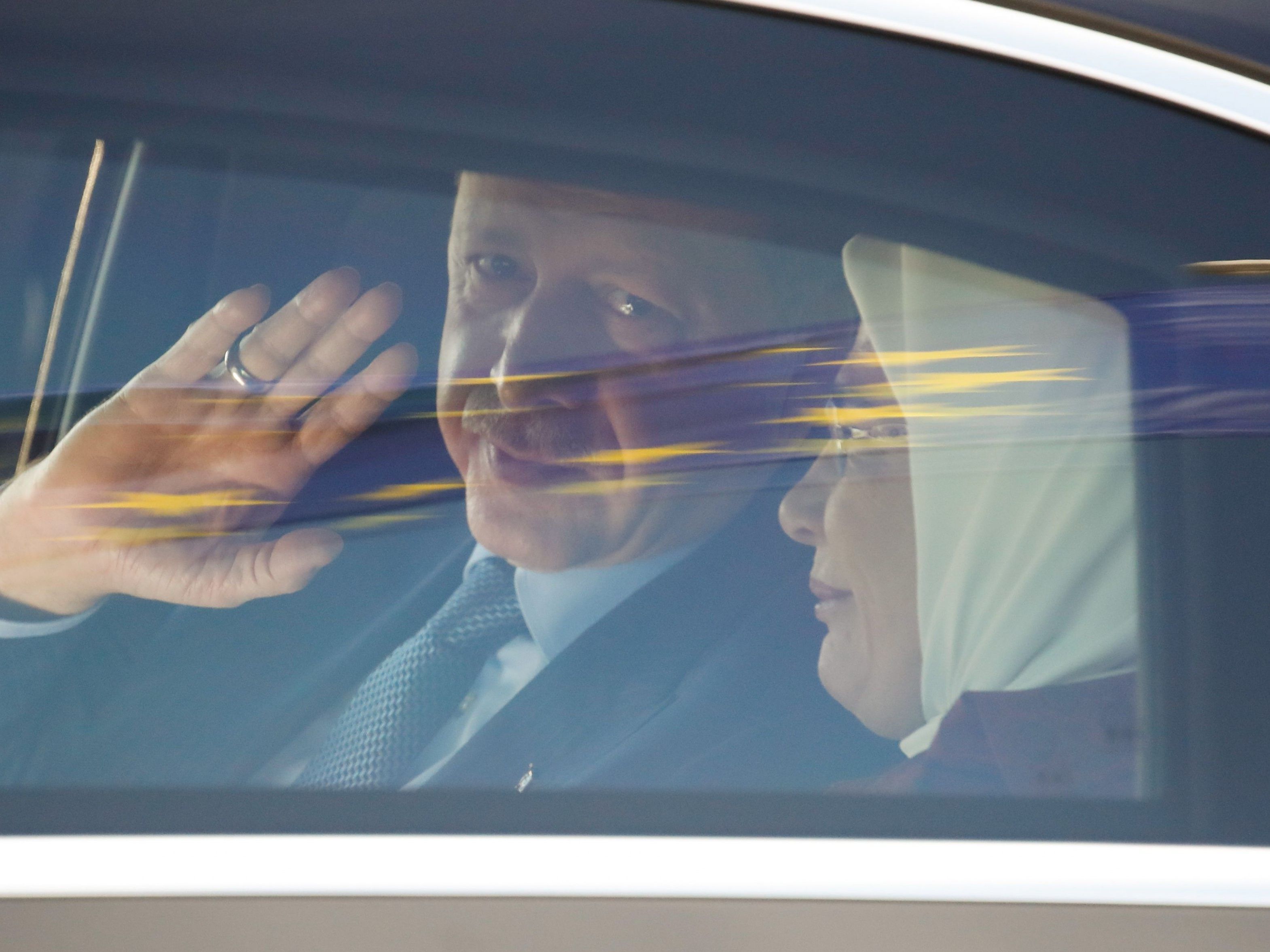 Erdogan bei seiner Ankunft in Berlin.
