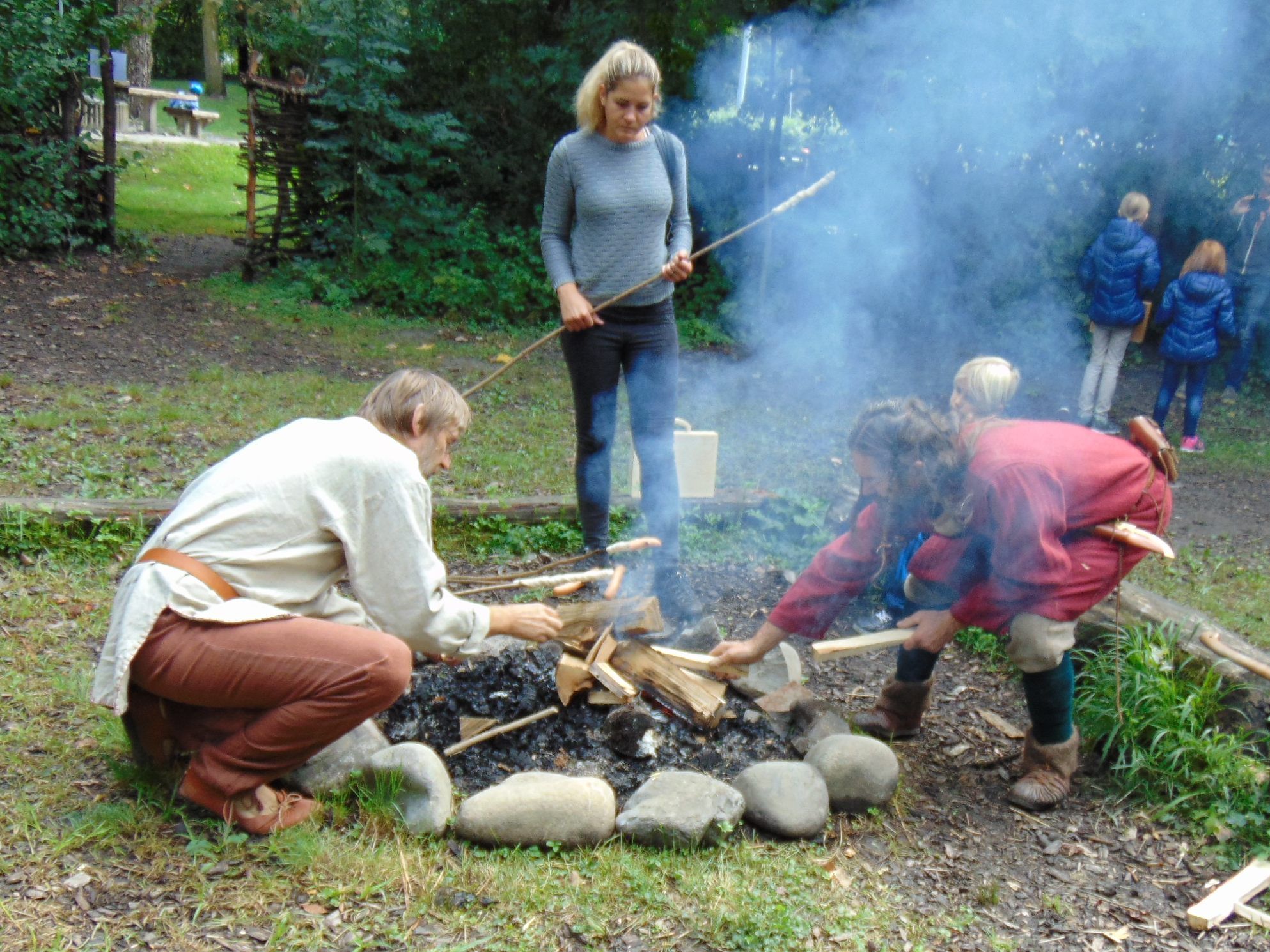 Am Lagerfeuer gab es interessante Geschichten aus der Alamannenzeit