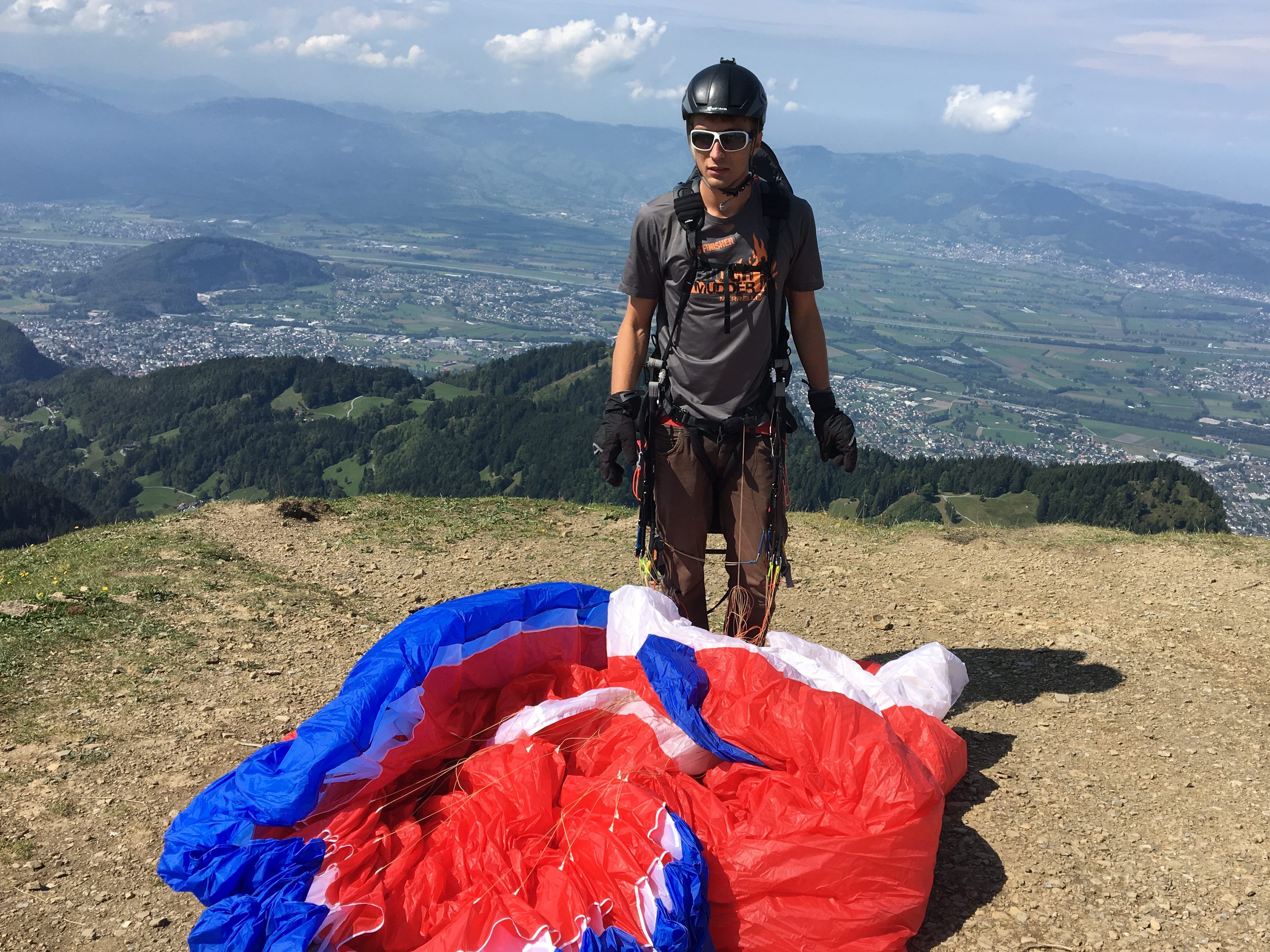 Jodok aus Götzis - kurz vor seinem Abflug von der Hohen Kugel nach Götzis.