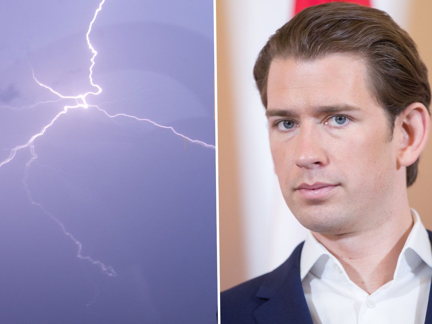 Die Maschine von Kanzler Kurz wurde von einem Blitz getroffen.