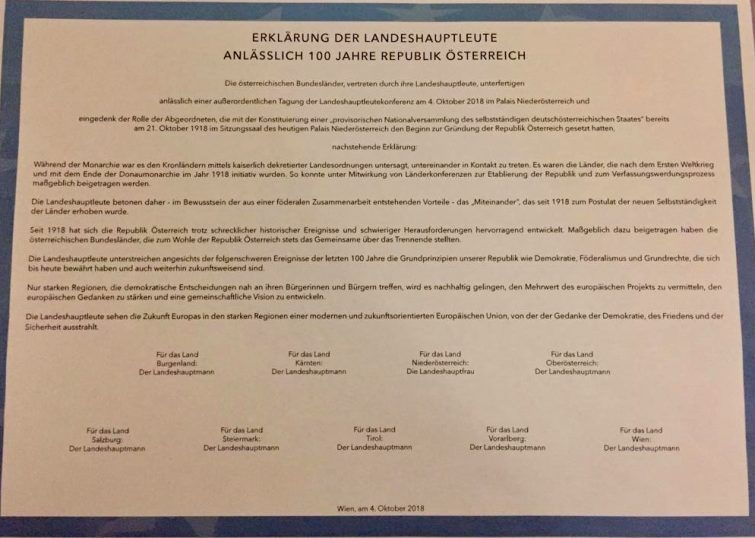 Erklärung der Landeshauptleute