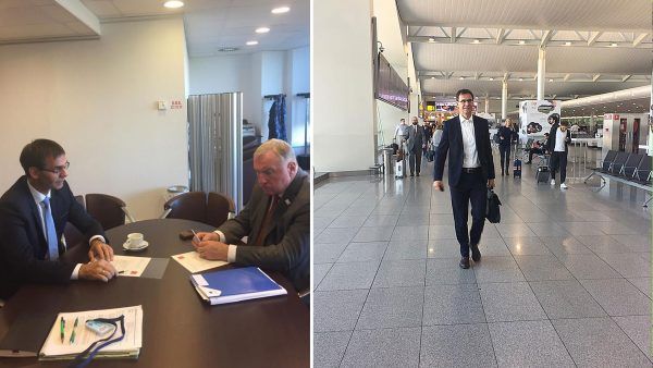 Arbeitsgespräch mit Ausschusspräsident Lambertz und Heimreise. - Land Vorarlberg