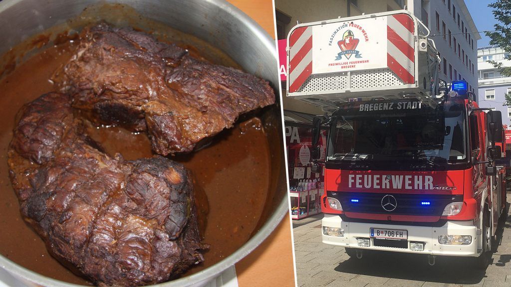 Einmal mit Blaulicht einen Braten stehlen dachte sich die Bregenzer Feuerwehr im Februar diesen Jahres.