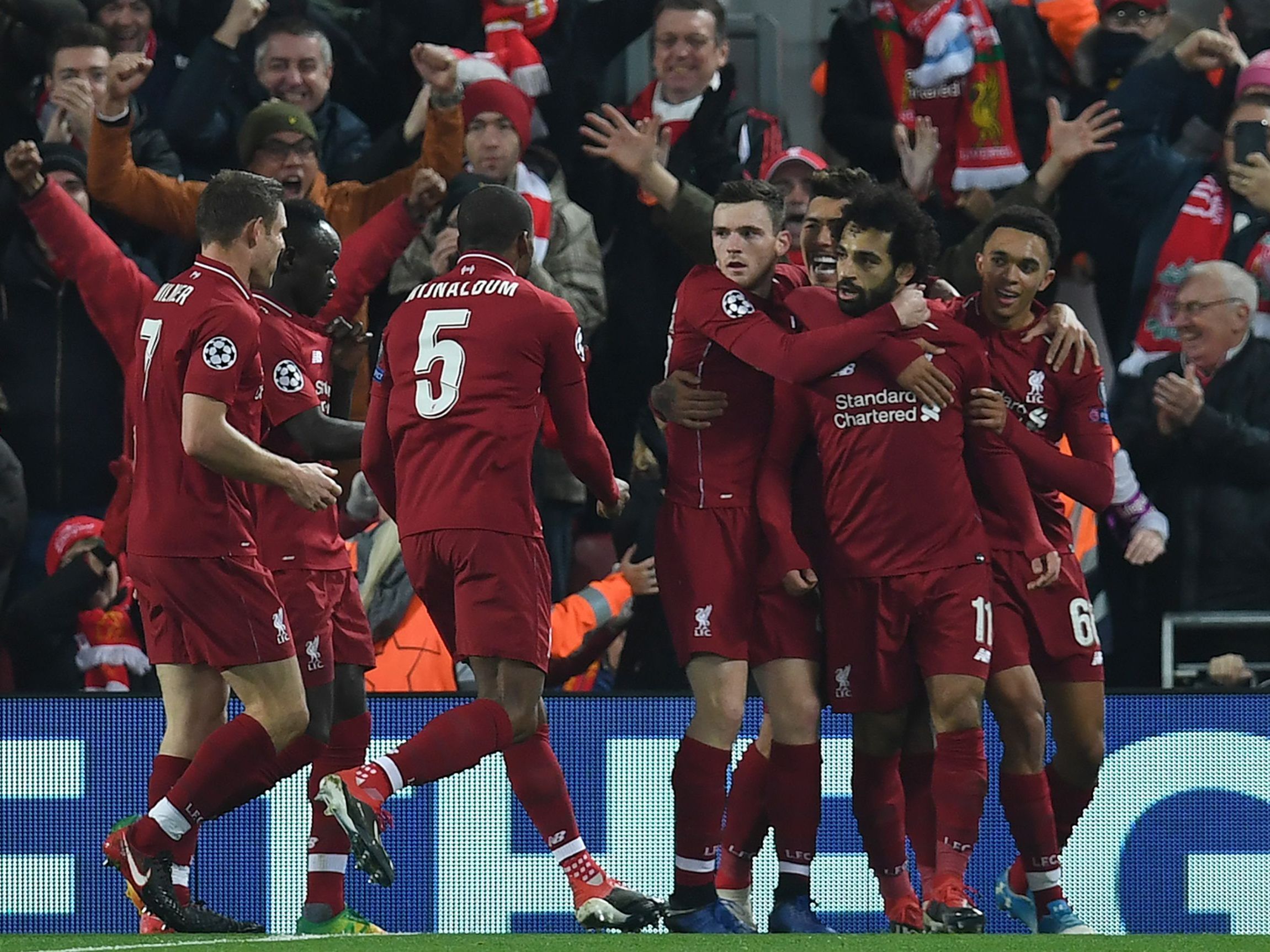 Liverpool jubelt nach dem verdienten 1:0 über den Achtelfinal-Einzug.