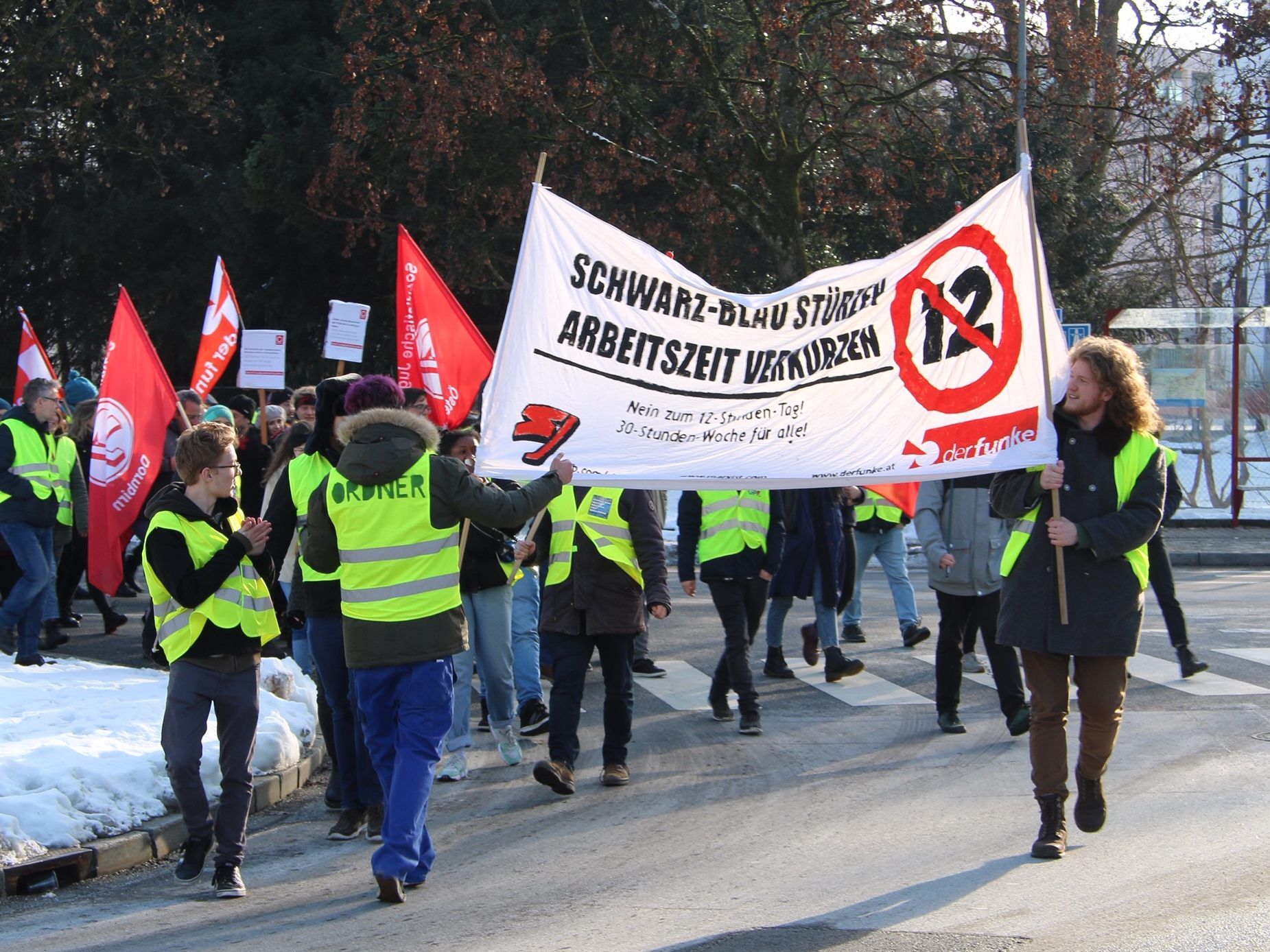 Protest der Sozialistischen Jugend am Samstag in Bregenz.