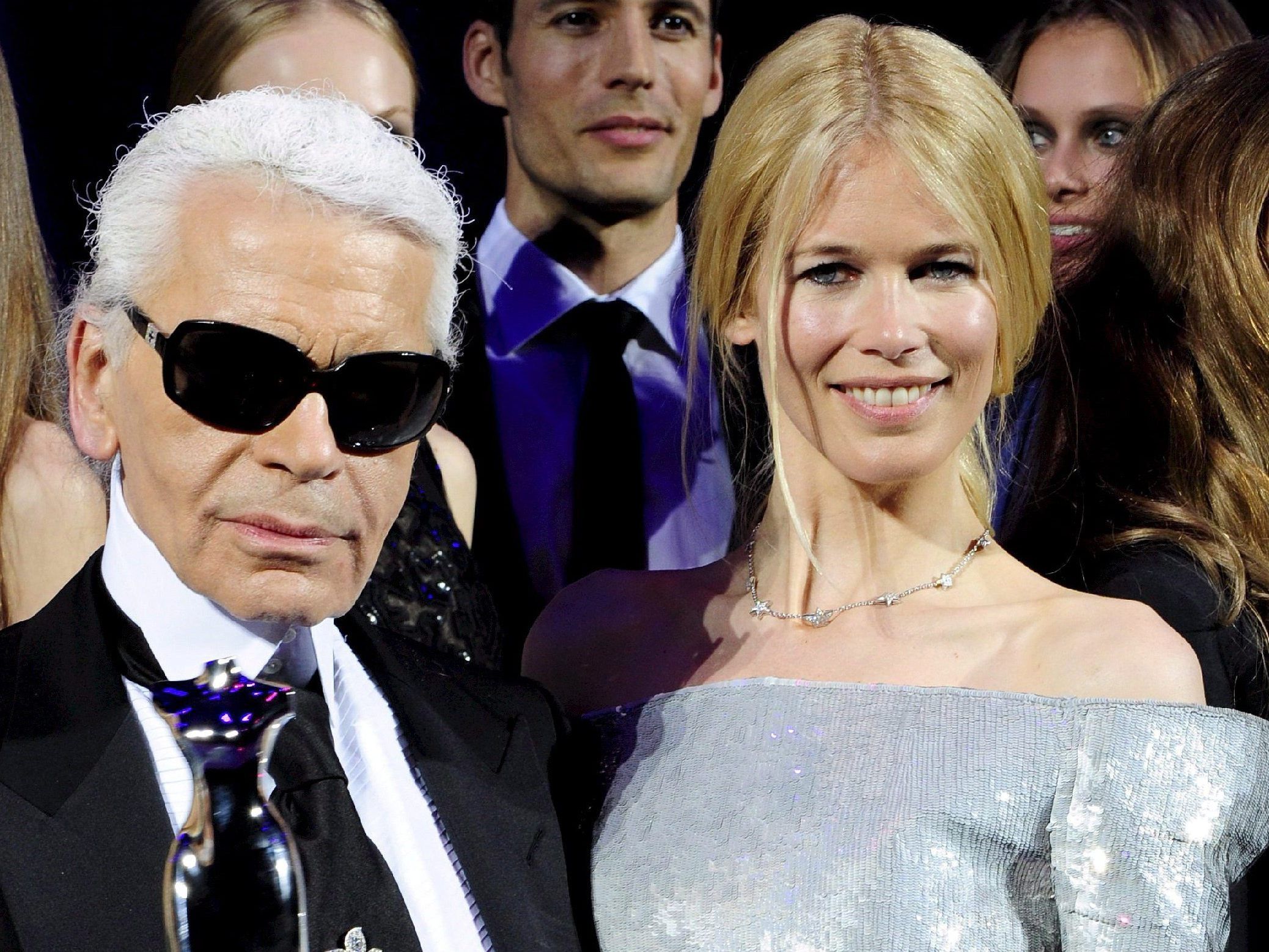 Karl Lagerfeld und Claudia Schiffer.