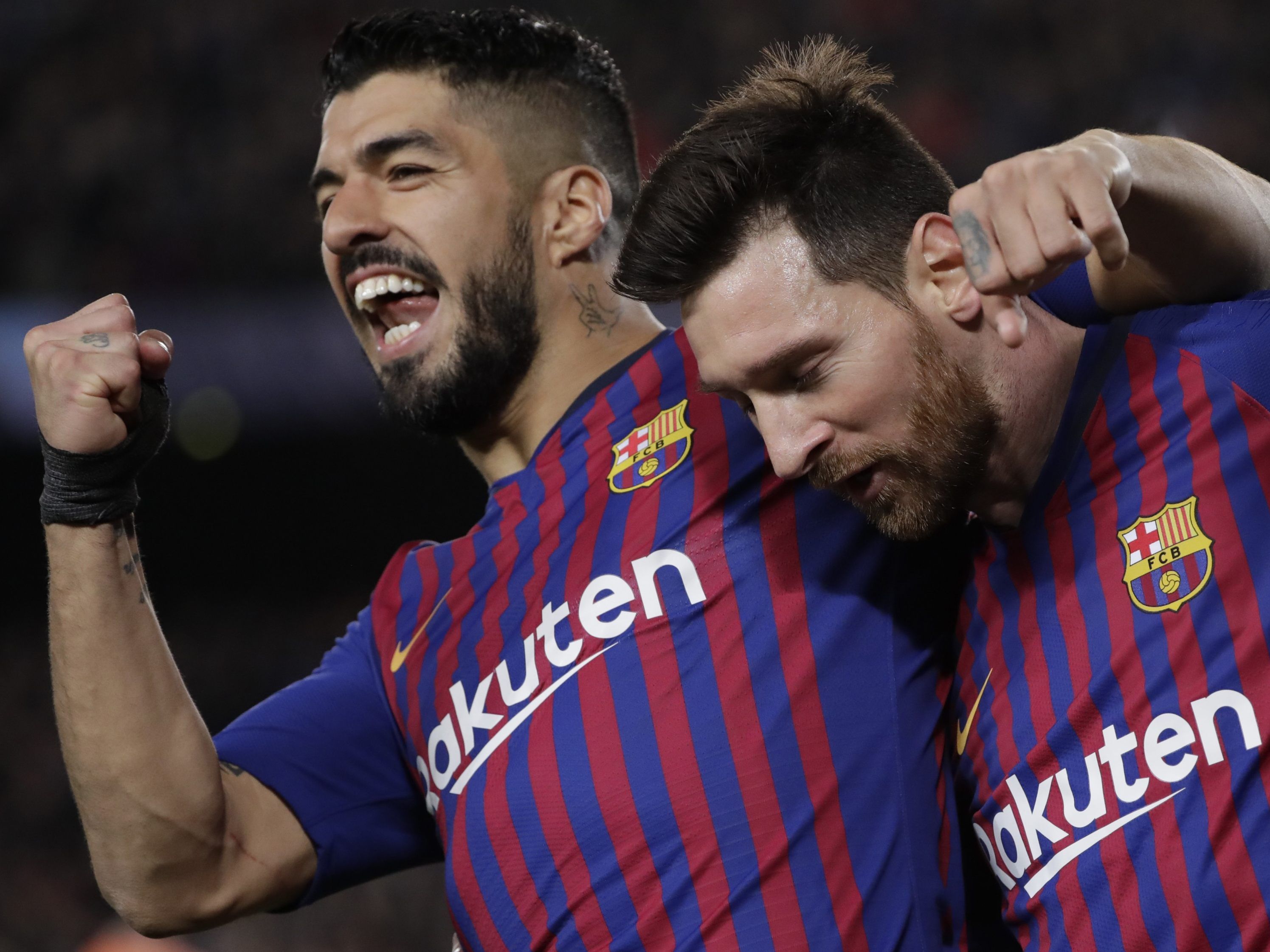 Luis Suarez und Lionel Messi vom FC Barcelona.