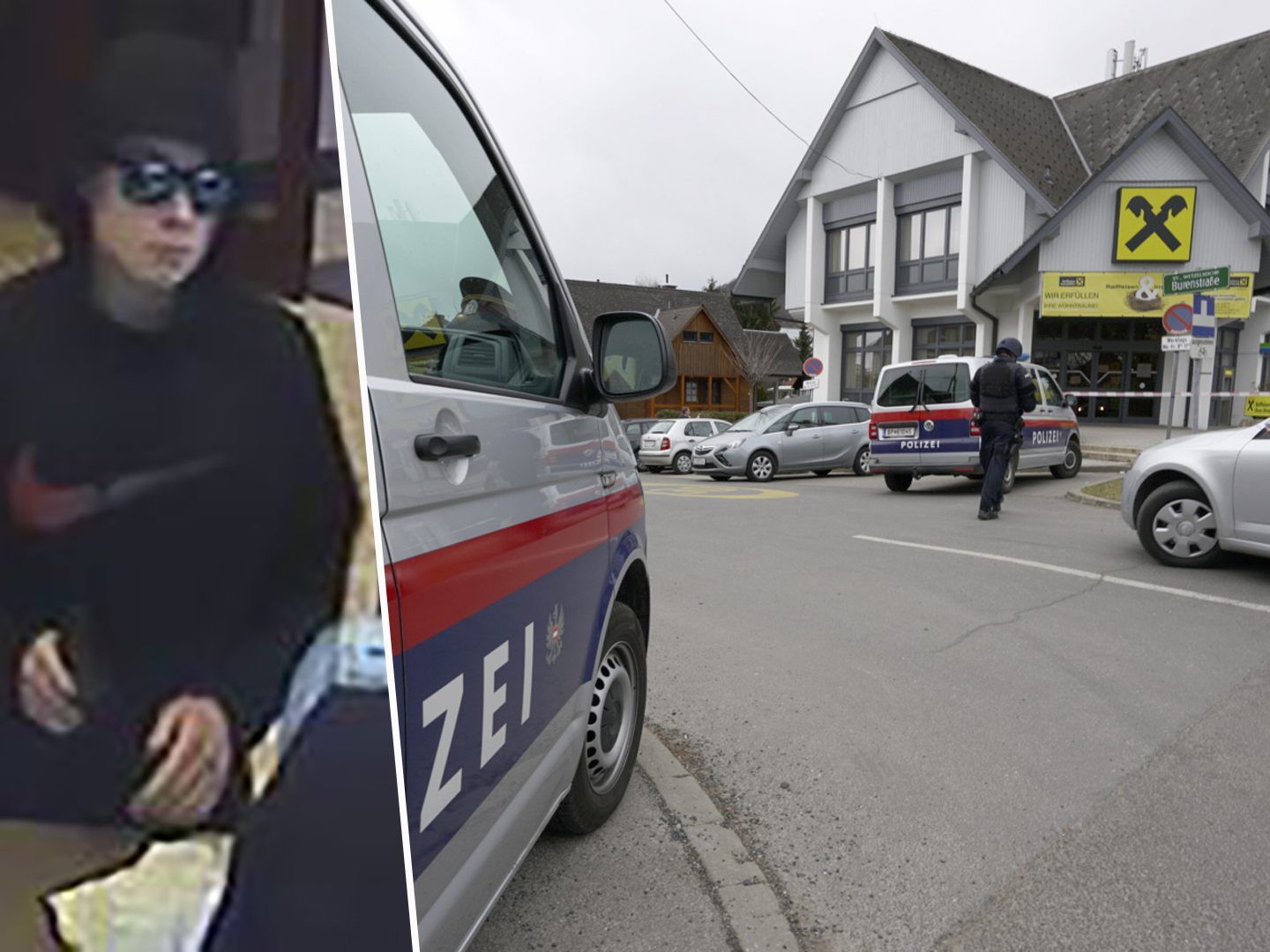 Nach einem Banküberfall in Graz ist der Täter weiter auf der Flucht.