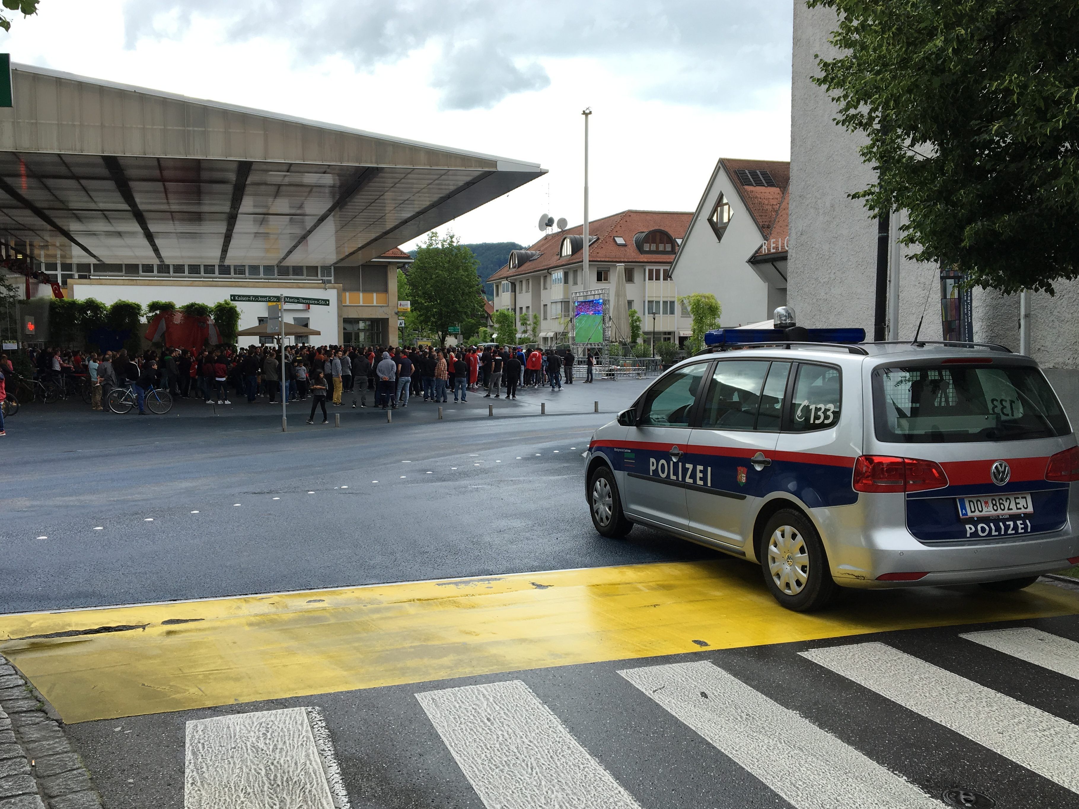 Am Blauen Platz in Lustenau kam es zu der Schlägerei.