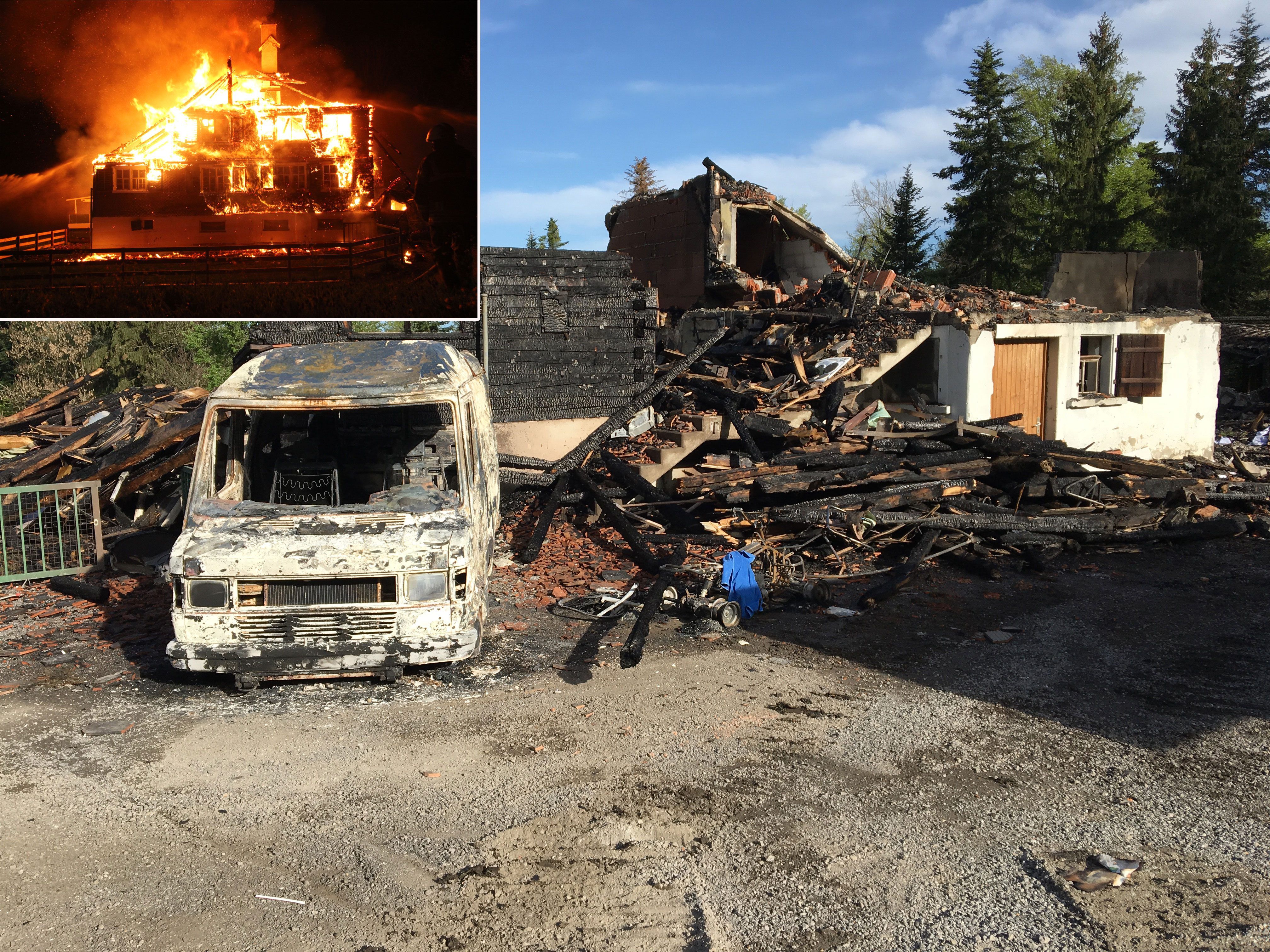 Das brennende Auto dürfte Schuld am Vollbrand des Hauses sein.