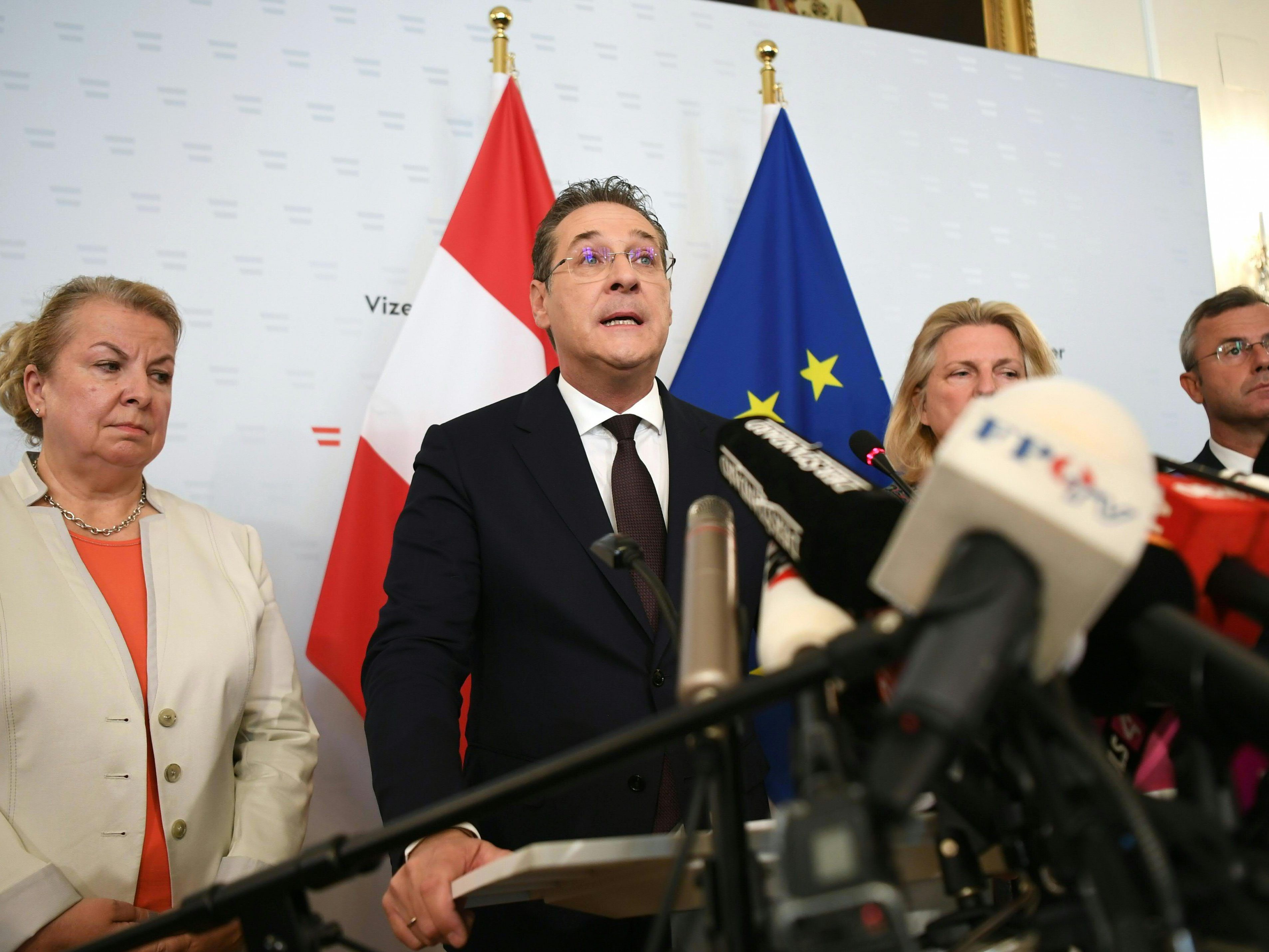 Vizekanzler Heinz-Christian Strache (FPÖ) gab am Samstag seinen Rücktritt bekannt.