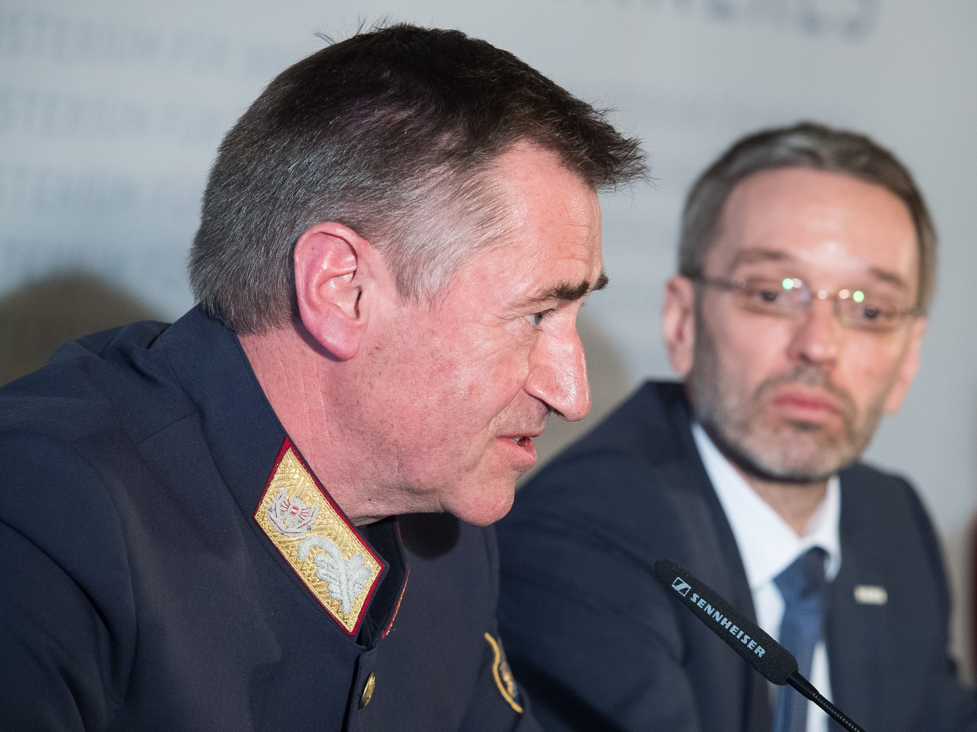 General Lang und Innenminister Kickl.