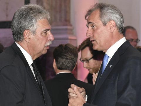 Schelling bei einem Gespräch mit OMV-Chef Rainer Seele