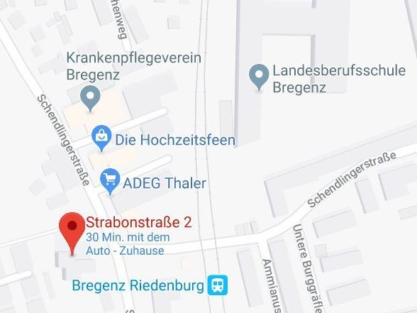 Der Ort des Unfalls, die Bregenzer Strabonstraße 2