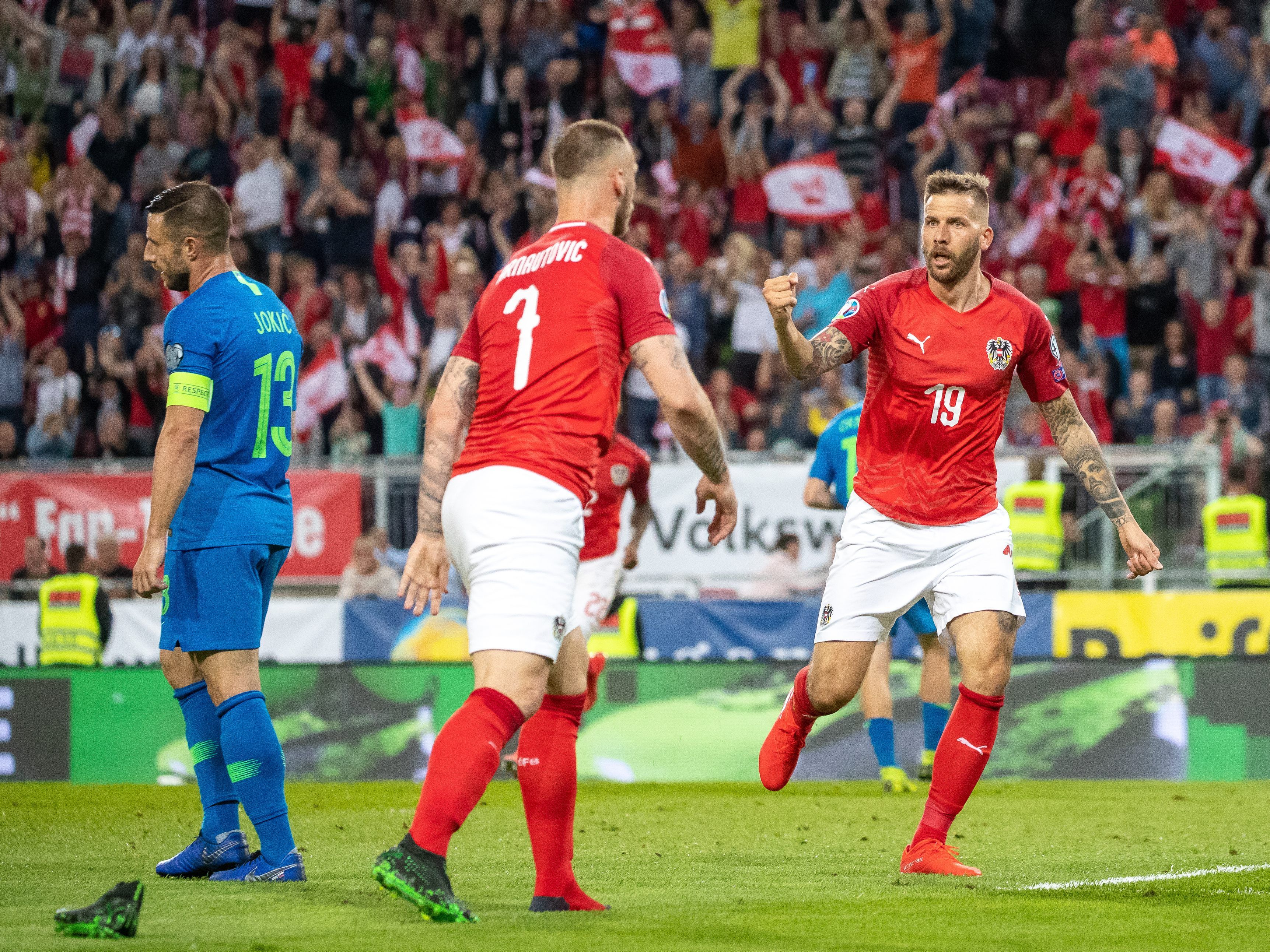 Marko Arnautovic und Guido Burgstaller sorgten für das Goldtor im Match gegen Slowenien.