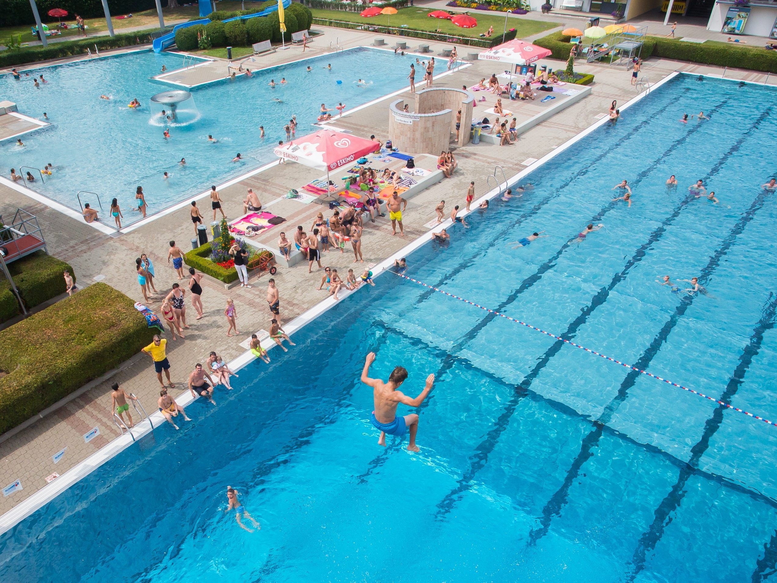Der Badeunfall ereignete sich im Freischwimmerbecken im Parkbad Lustenau. (Symbolbild)