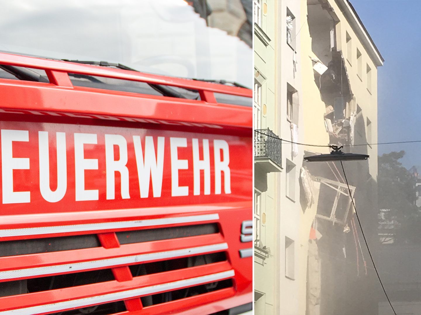 Bei der Explosion könnten zwei Häuser beschädigt worden sein.