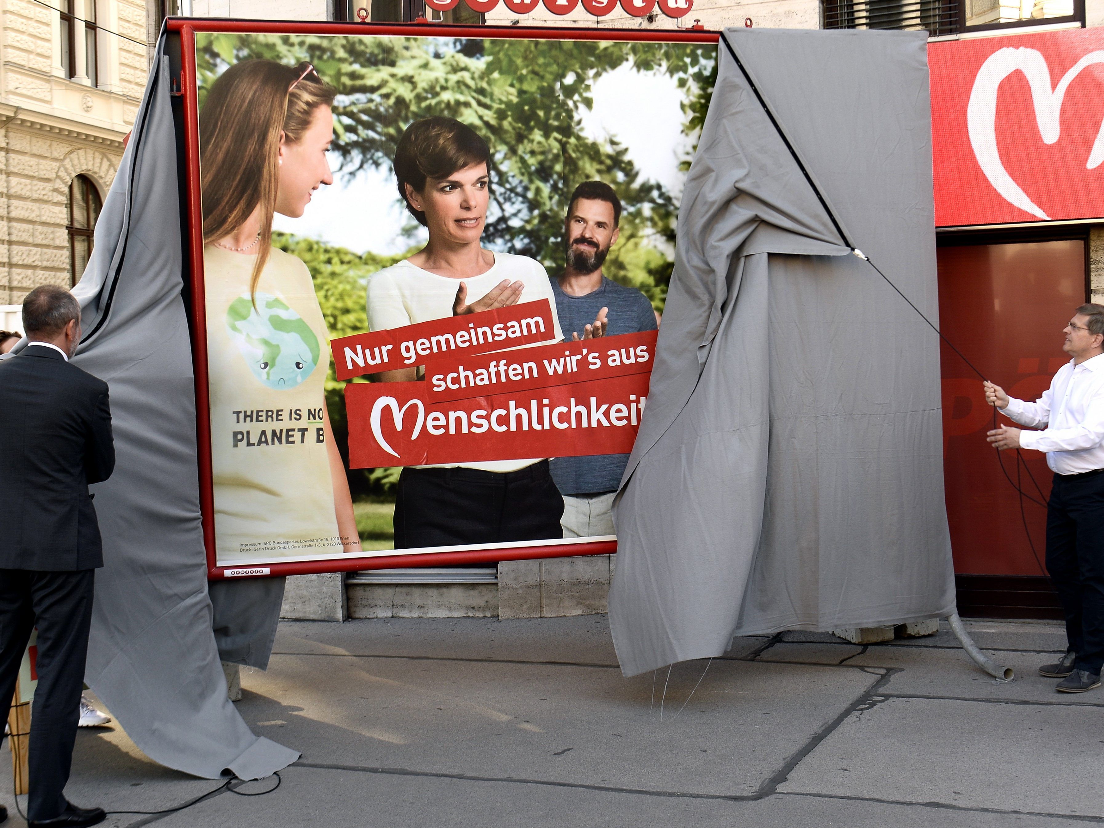 Die ersten Plakate der SPÖ wurden enthüllt.