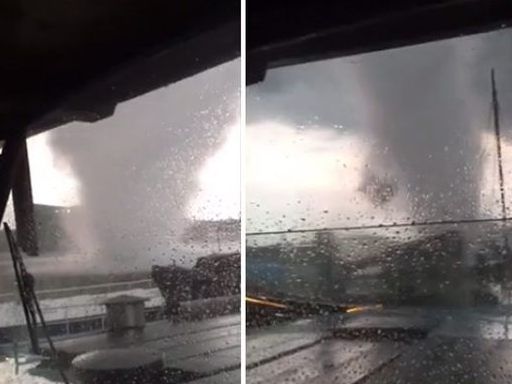 Spektakuläre Aufnahmen aus Amsterdam: Eine Windhose wurde mitten in der Stadt gefilmt.