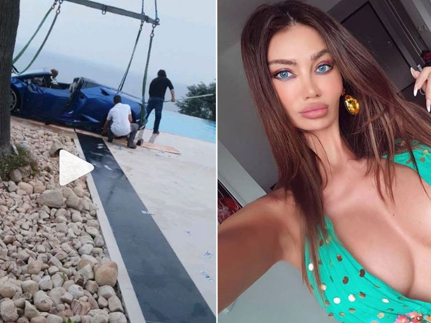 Die Ex von Neymar versenkte kurzerhand einen Lambo im Pool.