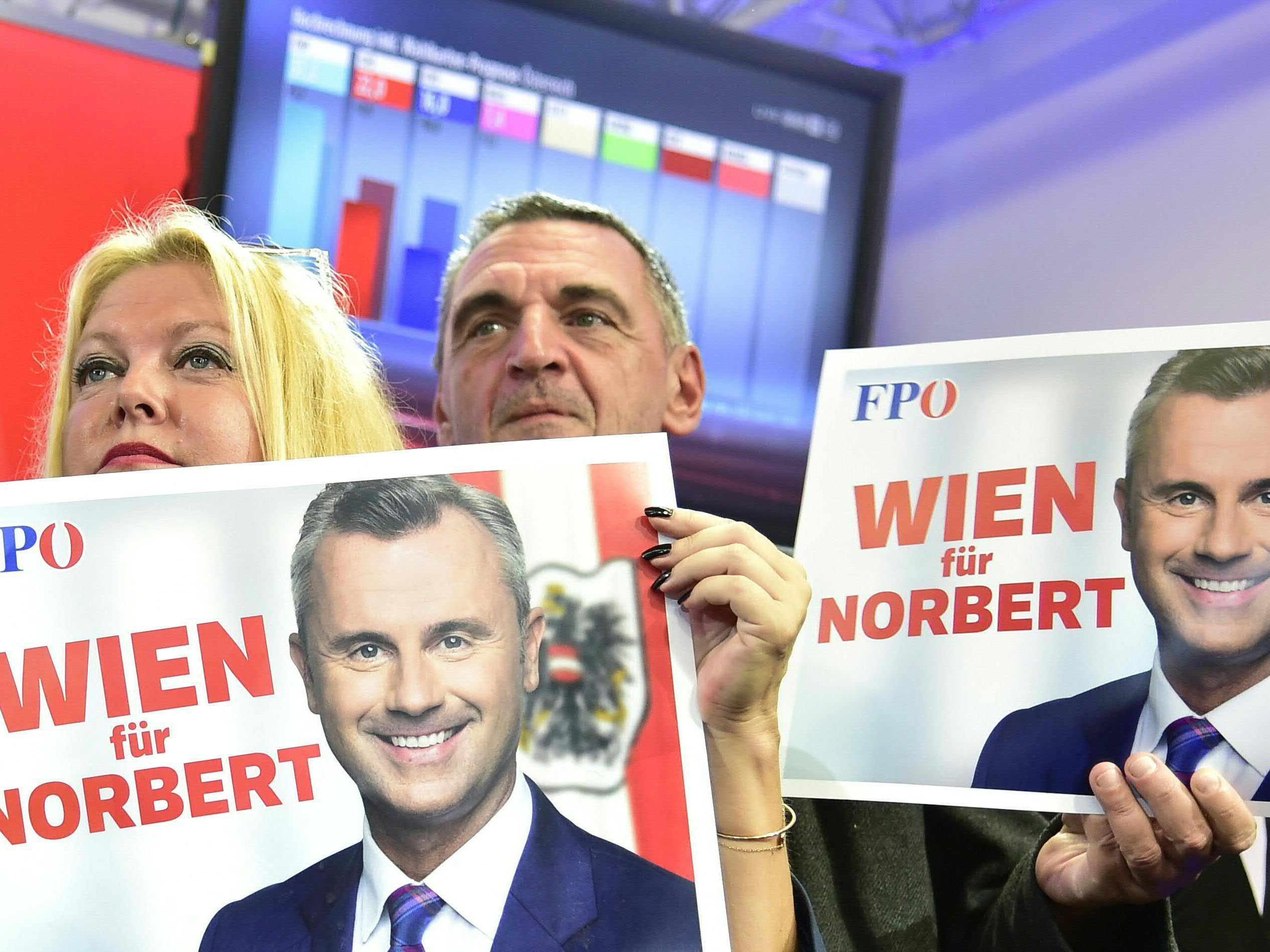 FPÖ um Norbert Hofer mit 10 Prozentpunkten Verlust.