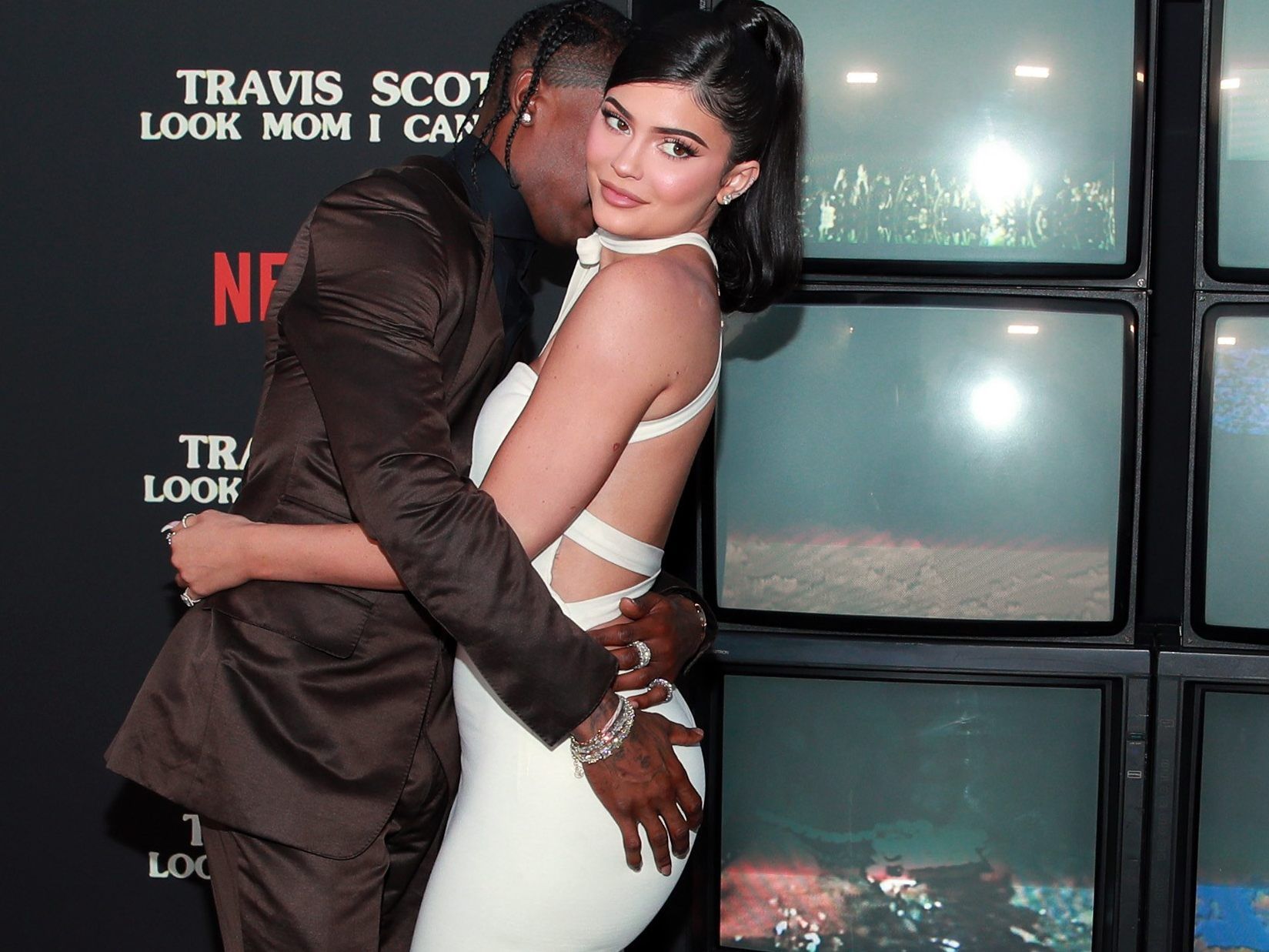Kylie Jenner mit ihrem Freund Travis Scott im August 2019 auf der Netflix Primäre von "Travis Scott".