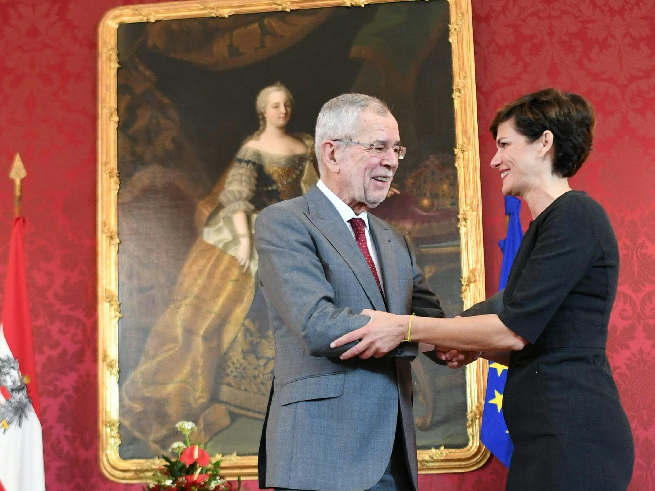 Pamela Rendi-Wagner traf Bundespräsident Alexander Van der Bellen.